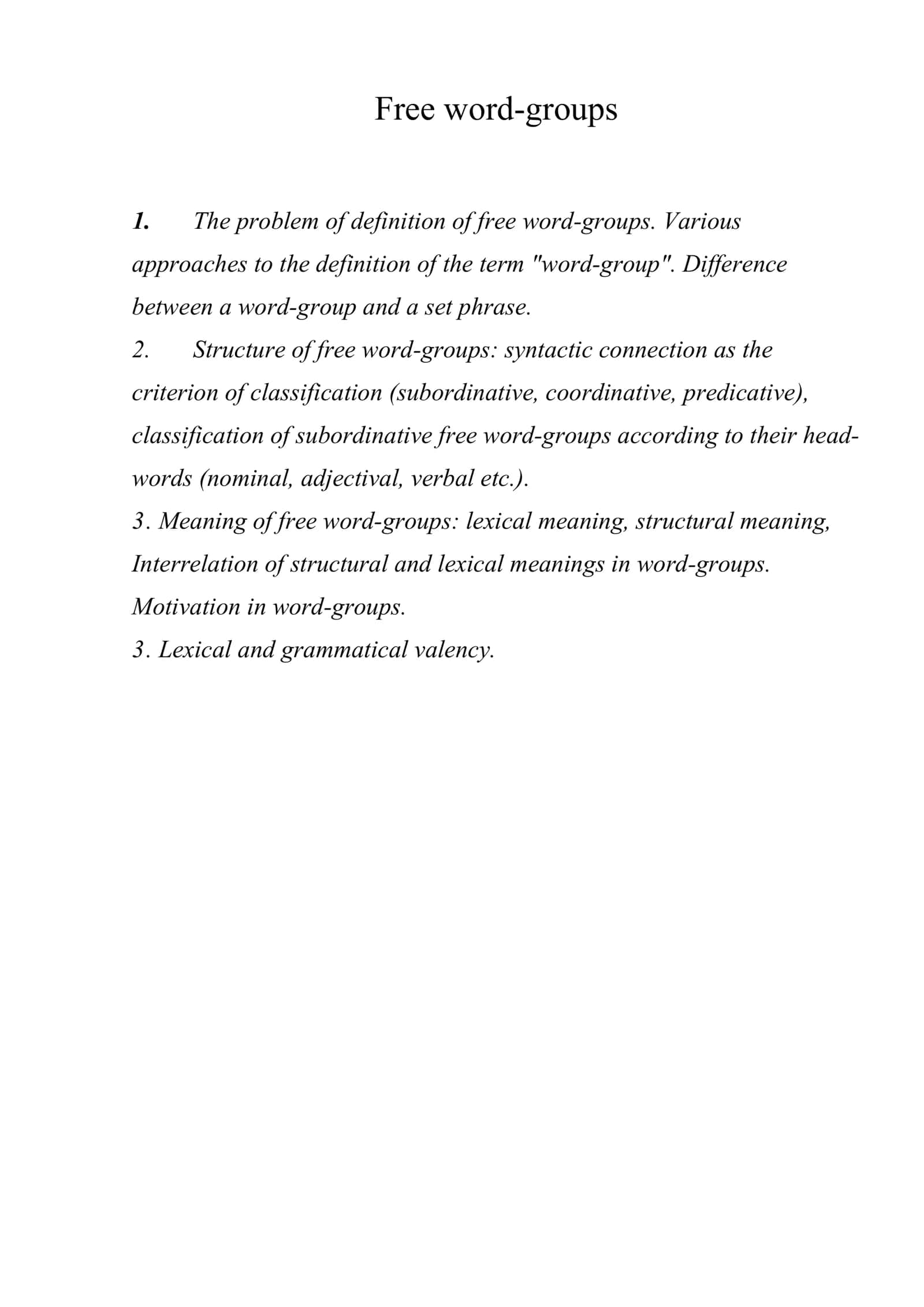 Free word-groups