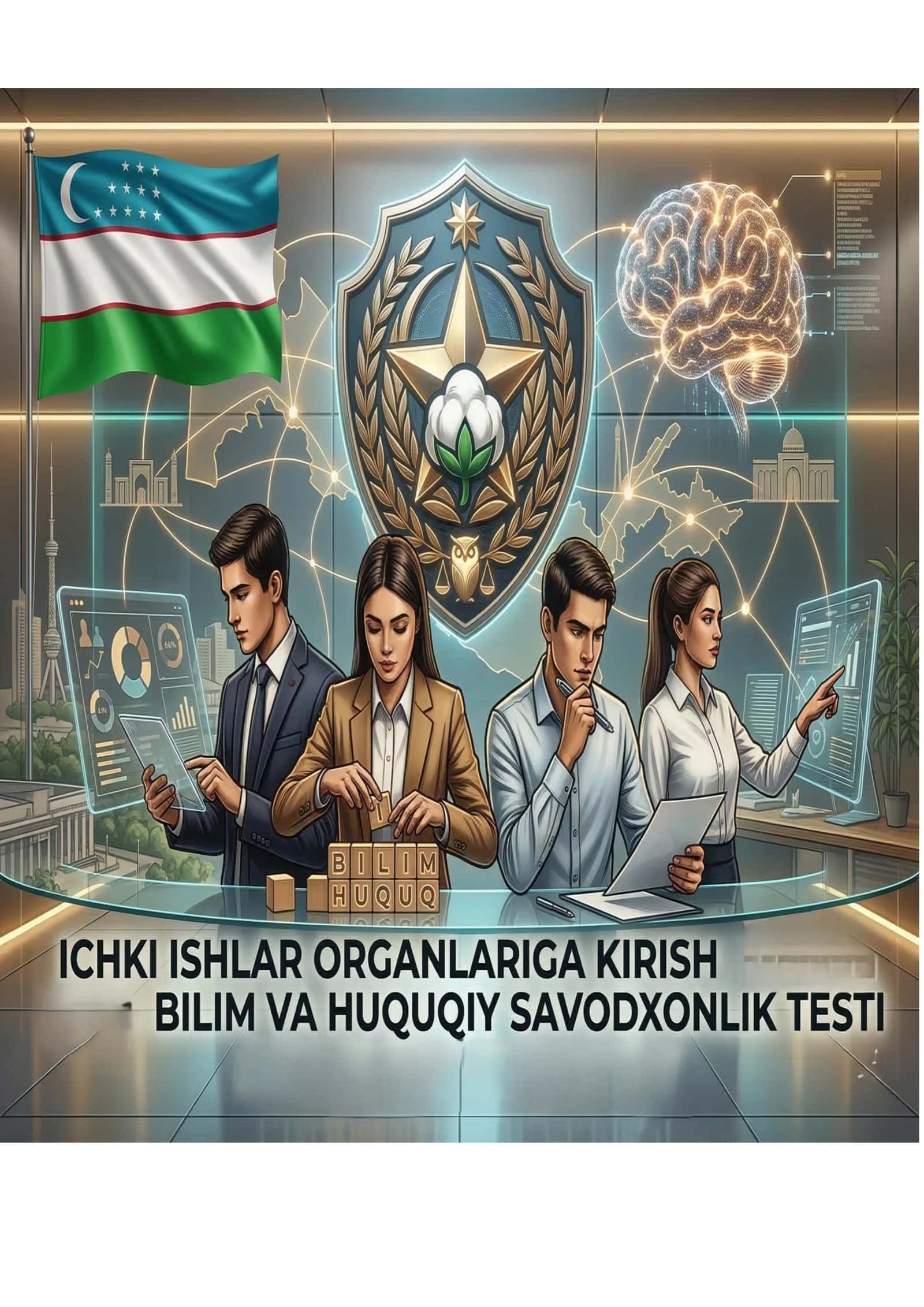 Ichki ishlar organlariga kirish imtihoni 2026: Bilim va huquqiy savodxonlik testi (300 ta savol-javob)