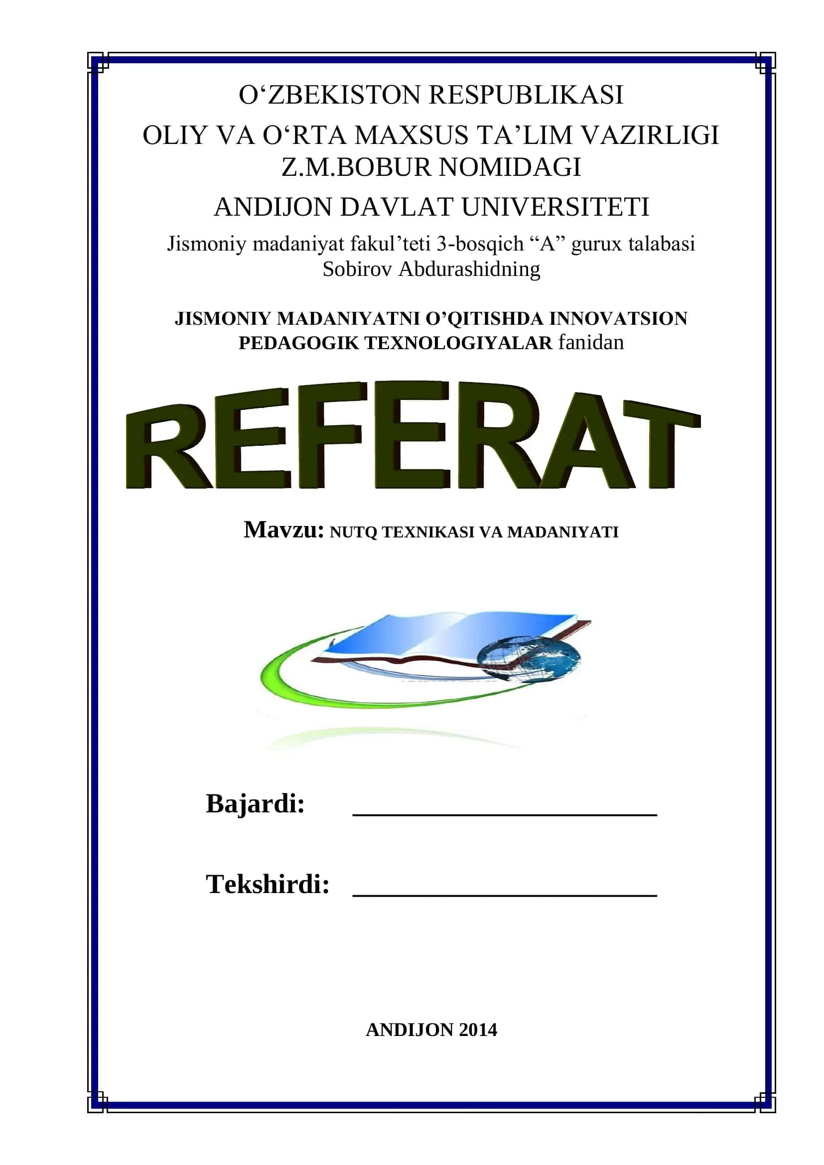NUTQ TEXNIKASI VA MADANIYATI