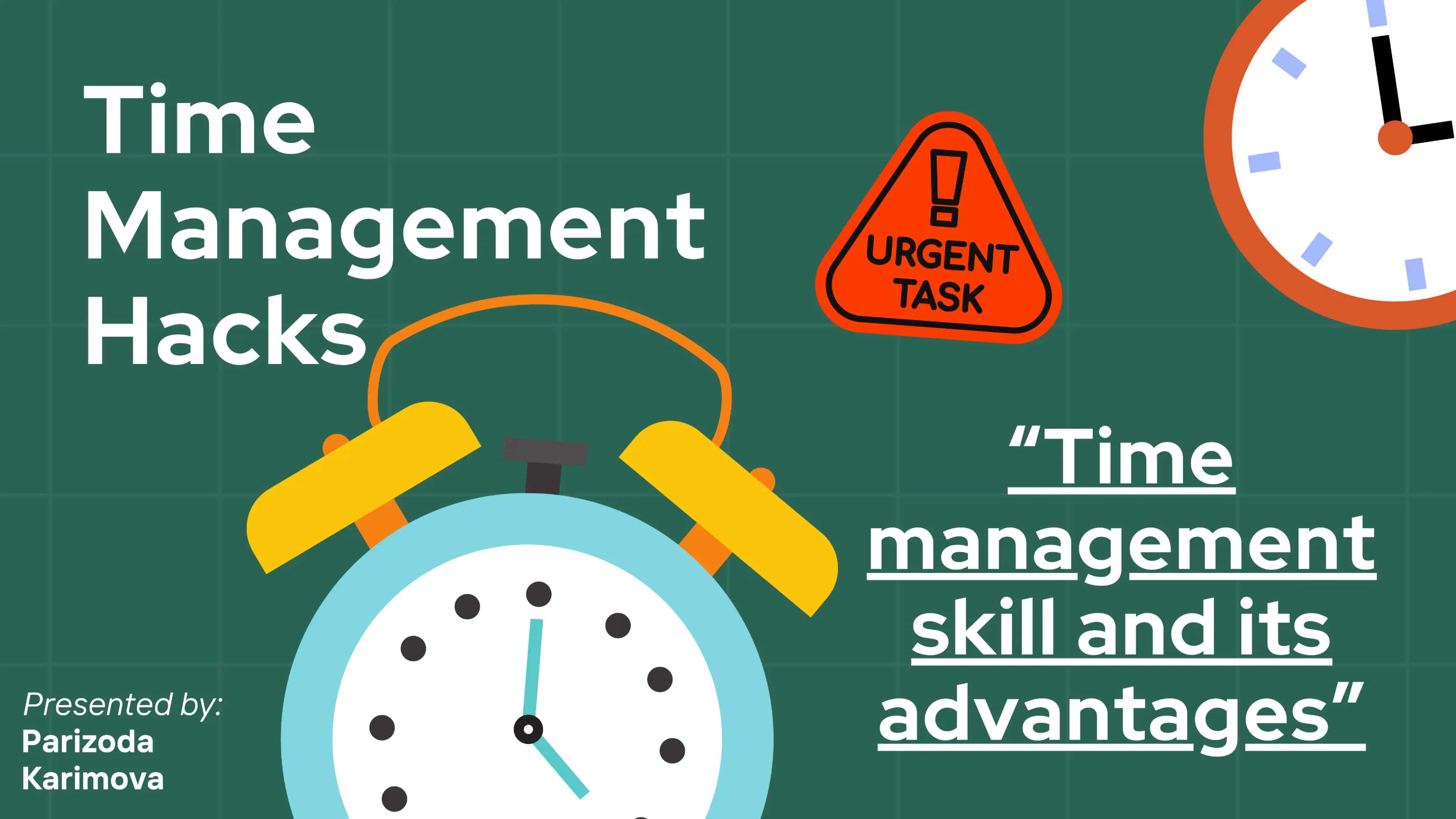 "Time managament for lawyers" haqida ingliz tilida taqdimot