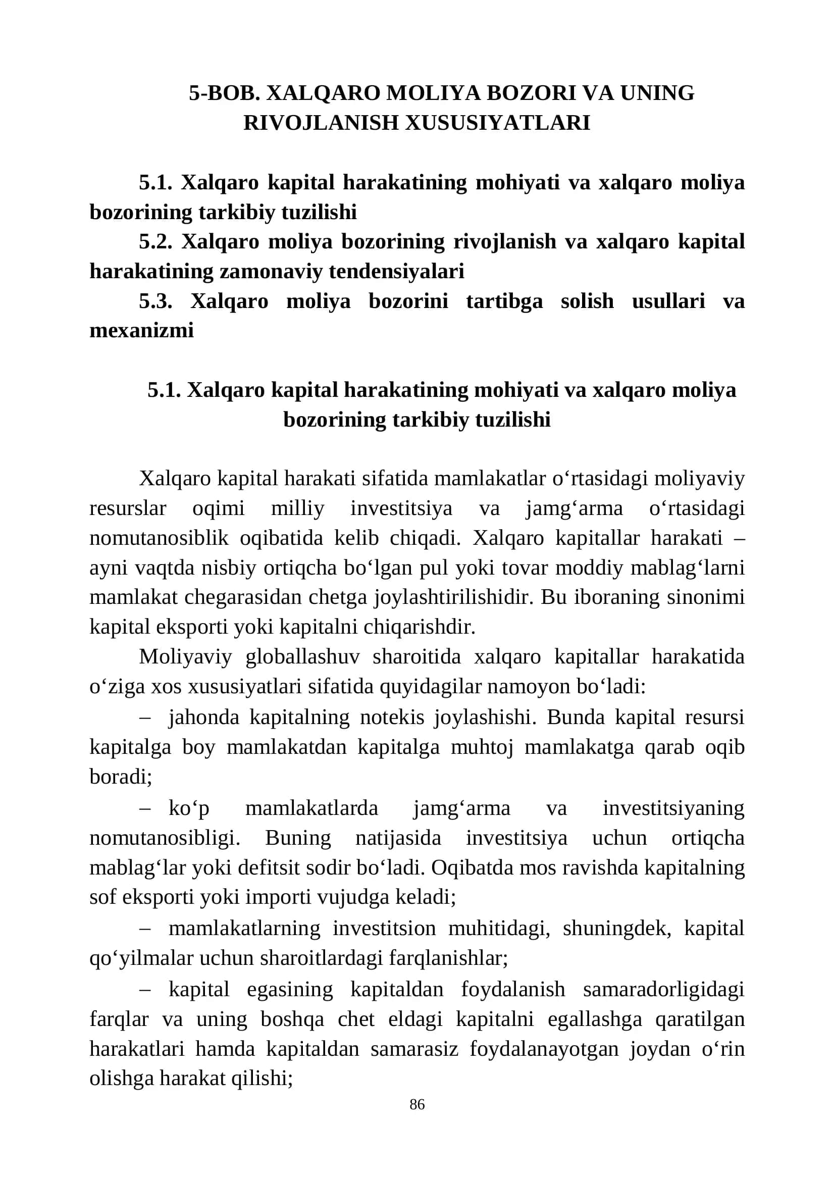 Xalqaro Moliya Bozori va uning Rivojlanish Xususiyatlari