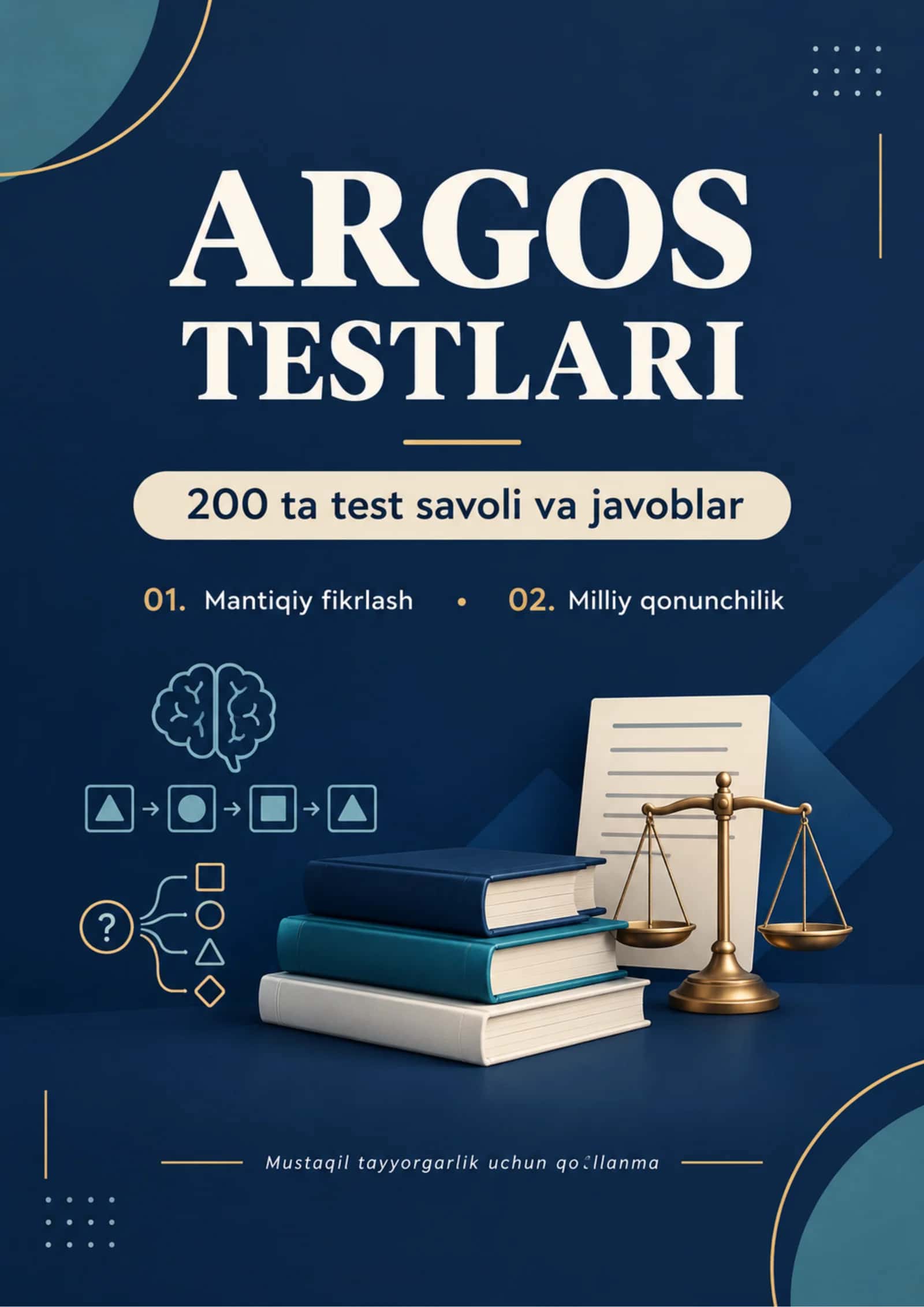 ARGOS 200 TA TEST SAVOLI VA JAVOBLAR - Mantiqiy fikrlash,  Milliy qonunchilik