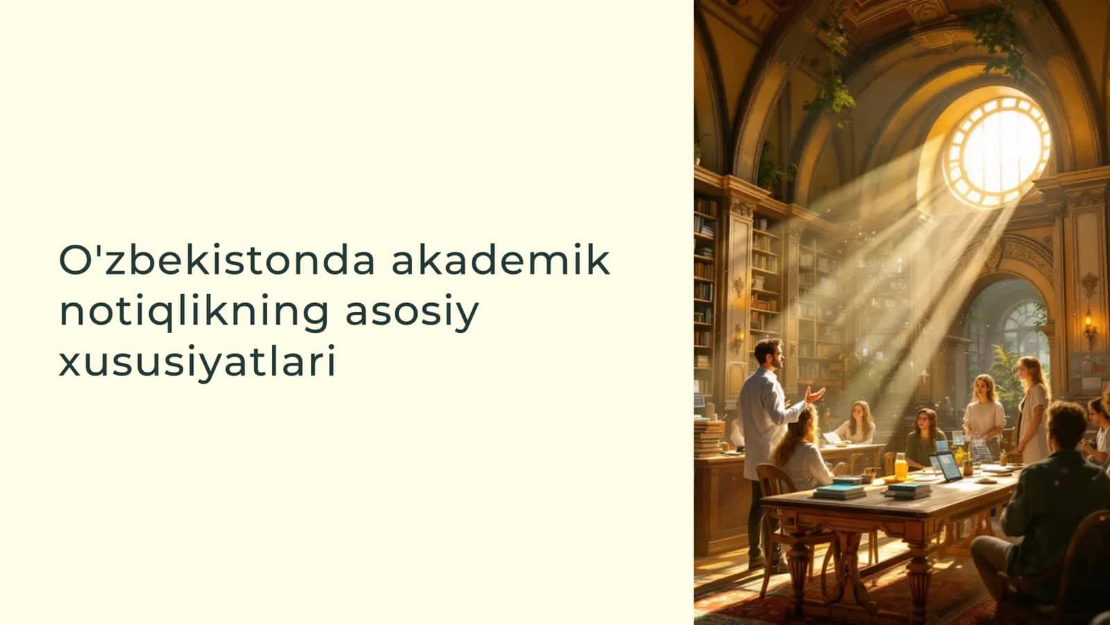 O'zbekistonda akademik notiqlikning asosiy xususiyatlari