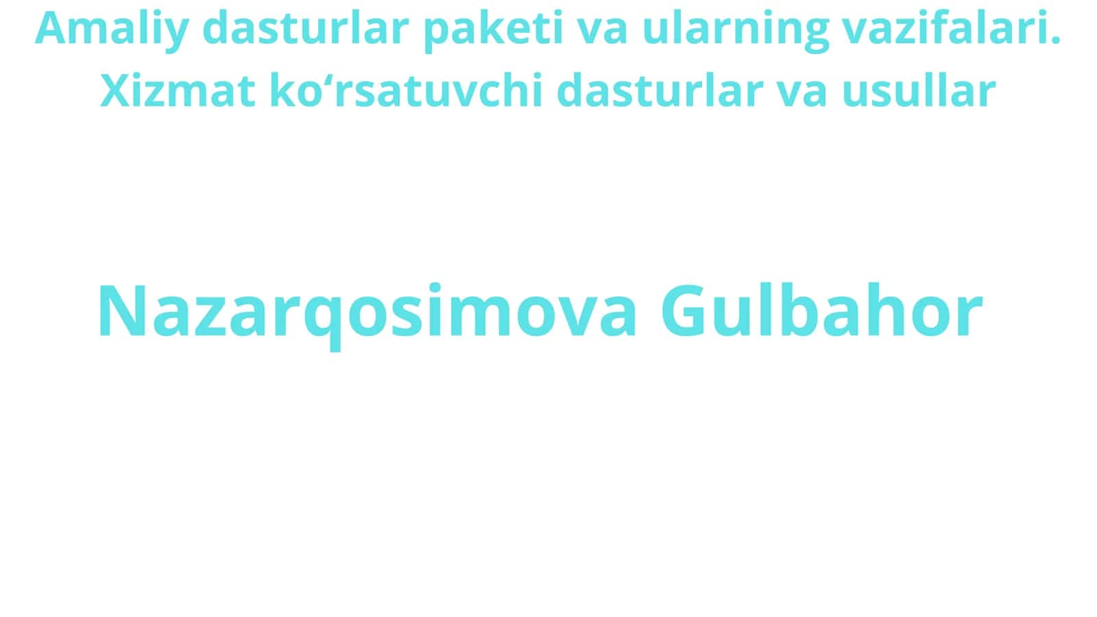 Xizmat Ko'rsatuvchi Dasturlar