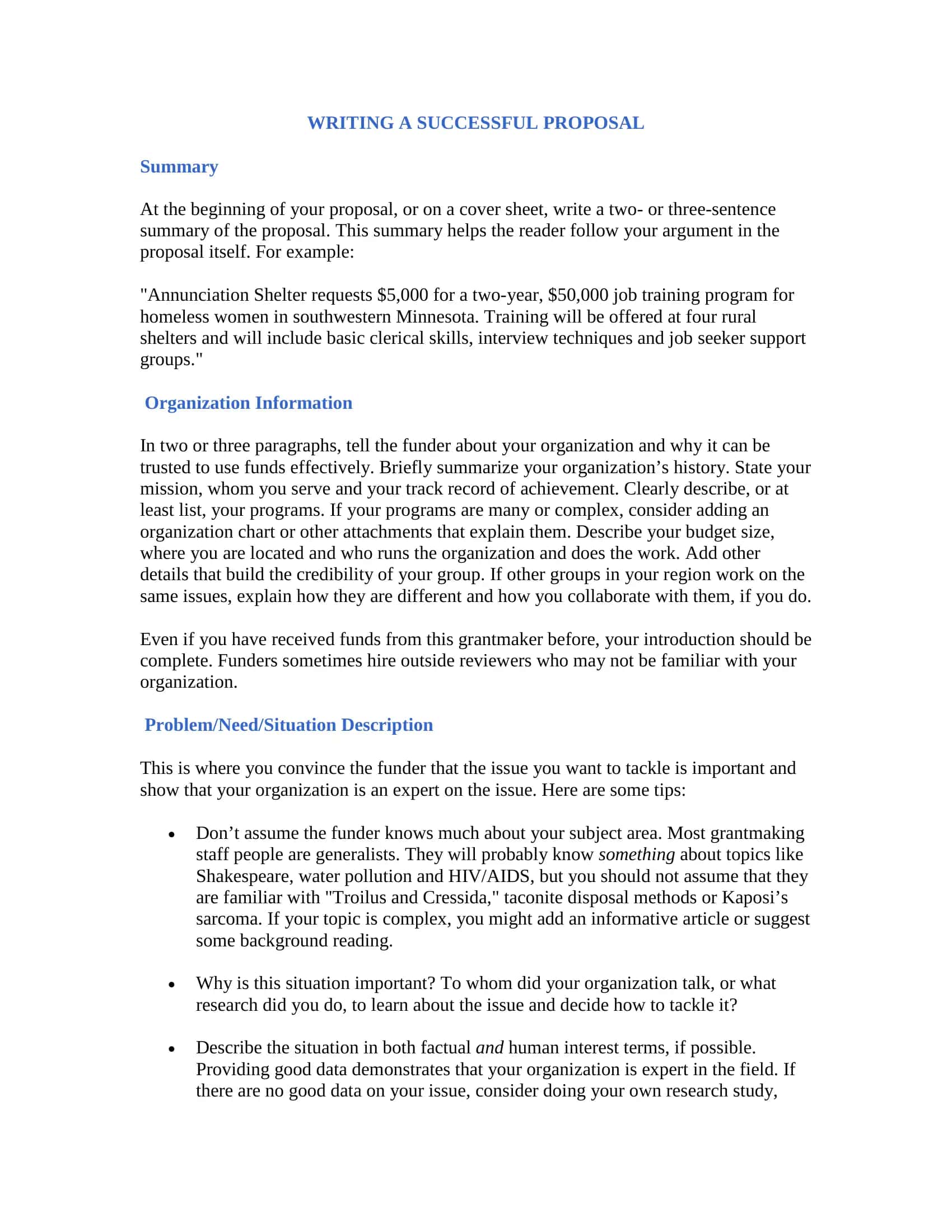 writing proposal strategies
