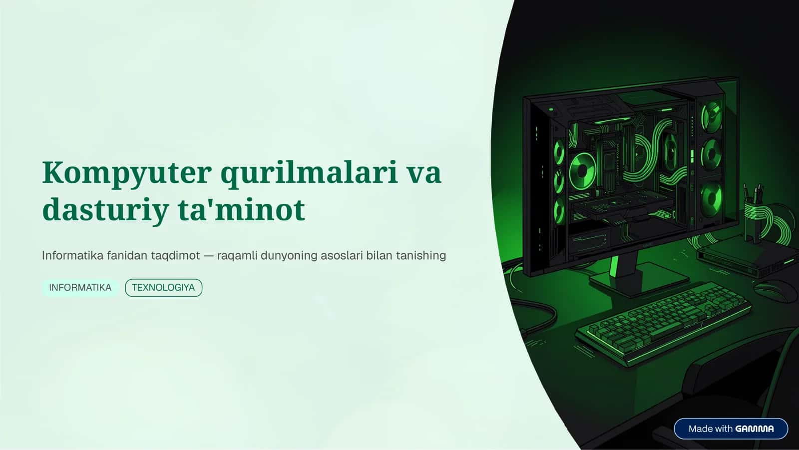 KOMPYUTER QURILMALARI VA DASTURIY TA’MINOT: INFORMATIKA FANIDAN TAQDIMOT