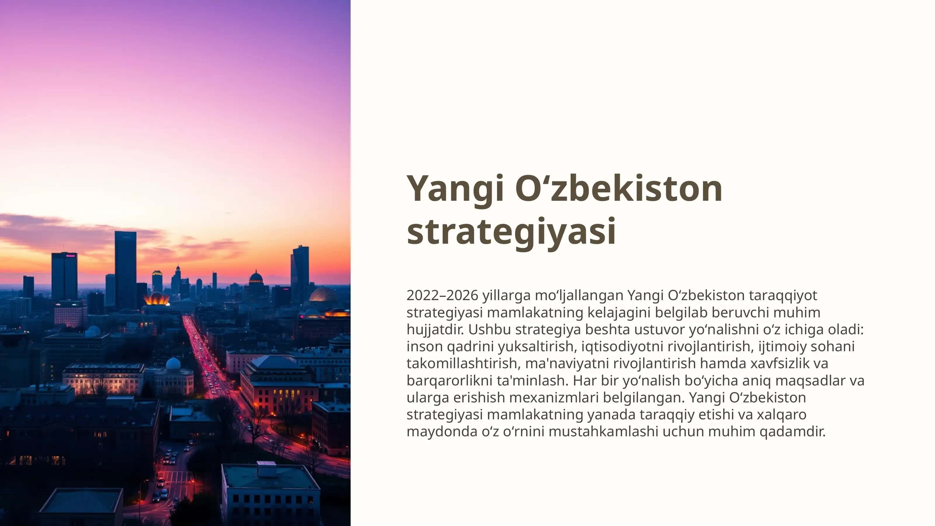 Yangi Oʻzbekiston strategiyasi