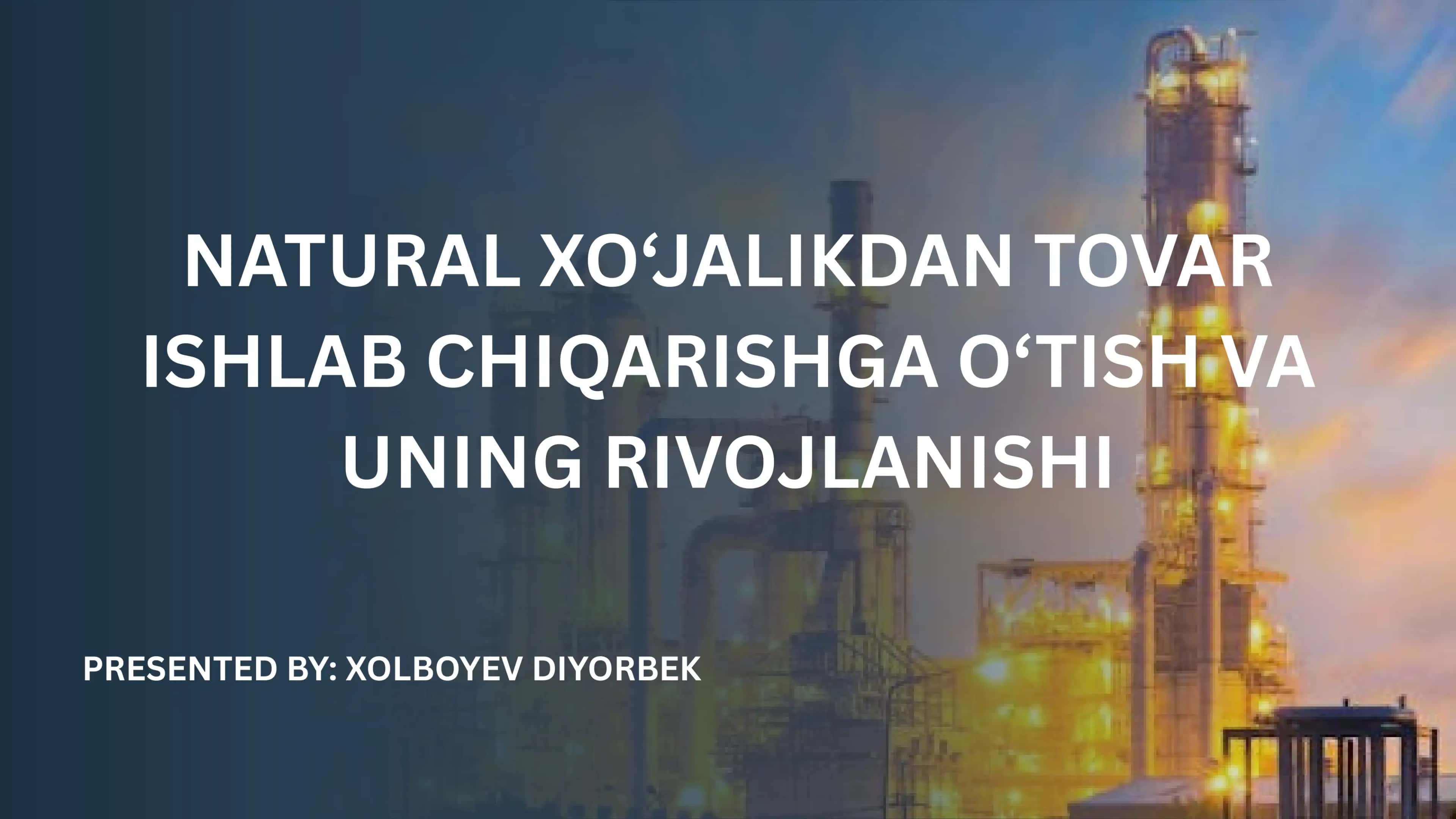 Iqtisodiyotda natural xo’jalik