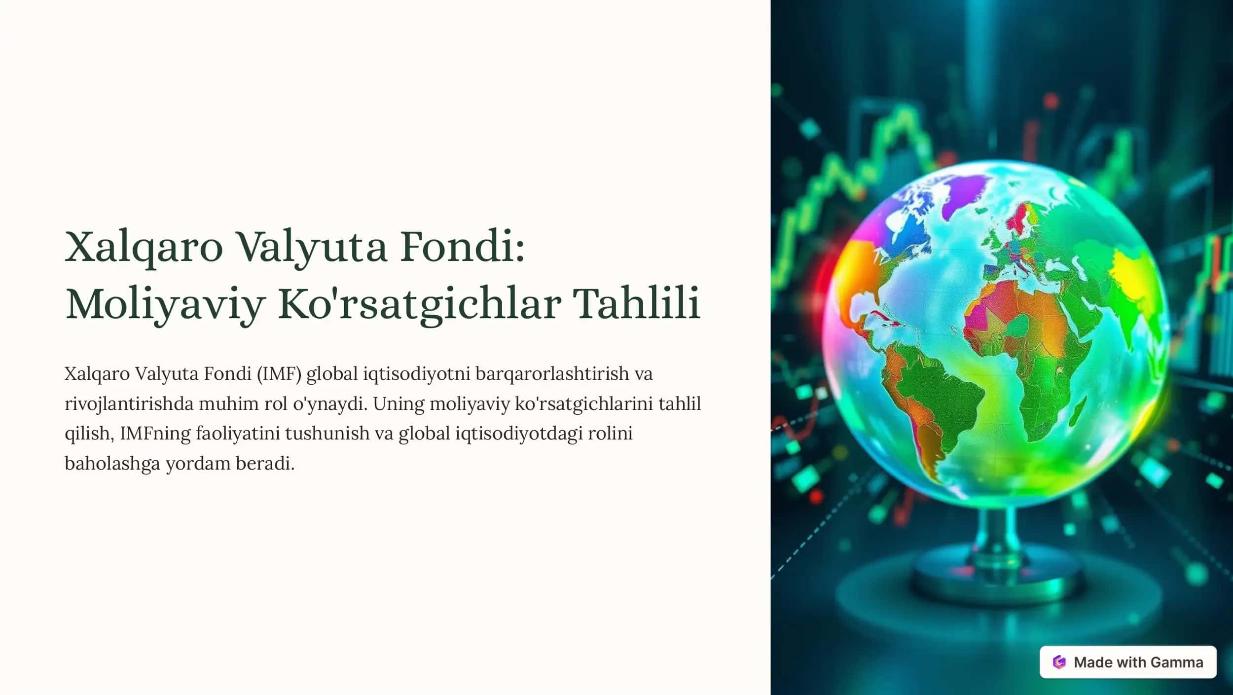 Moliyaviy Ko'rsatgichlar Tahlili