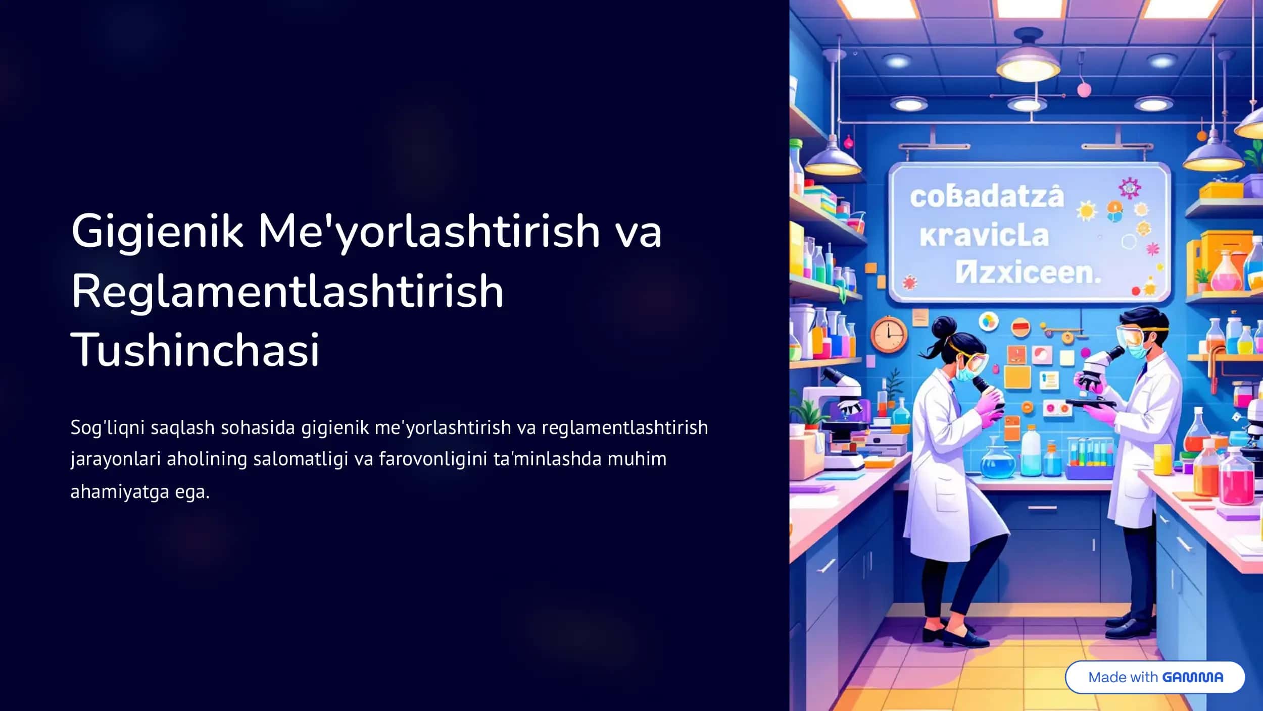 Gigienik Me'yorlashtirish va Reglamentlashtirish