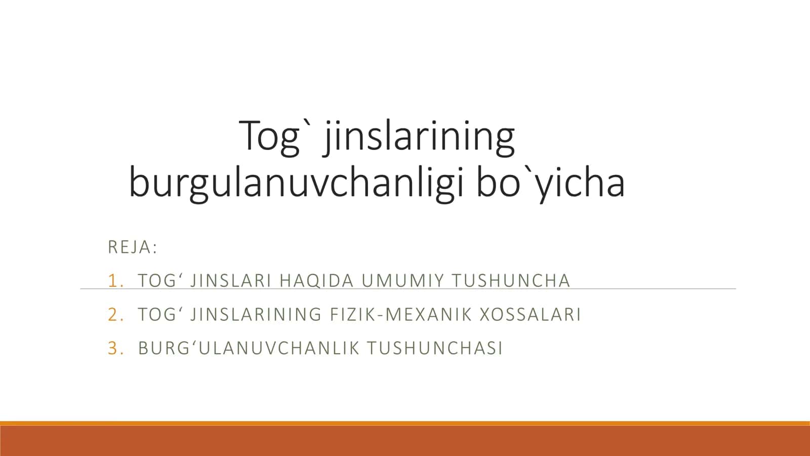 TOG' JINSLARI HAQIDA UMUMIY TUSHUNCHA