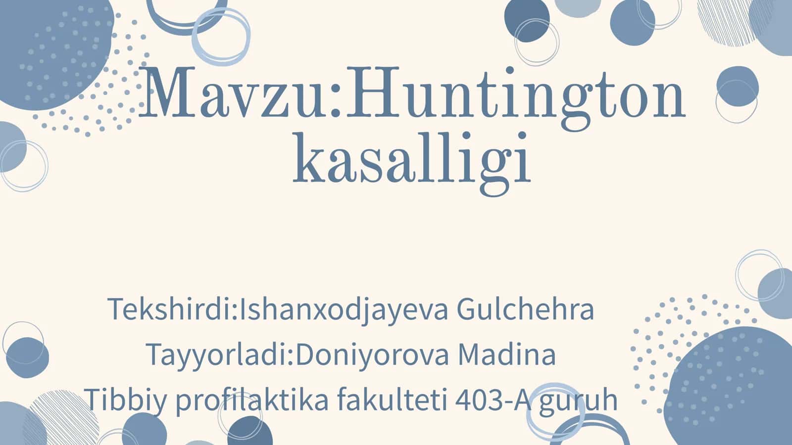 Huntington kasalligi
