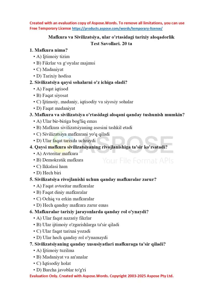Mafkura va Sivilizatsiya, ular o'rtasidagi tarixiy aloqadorlik