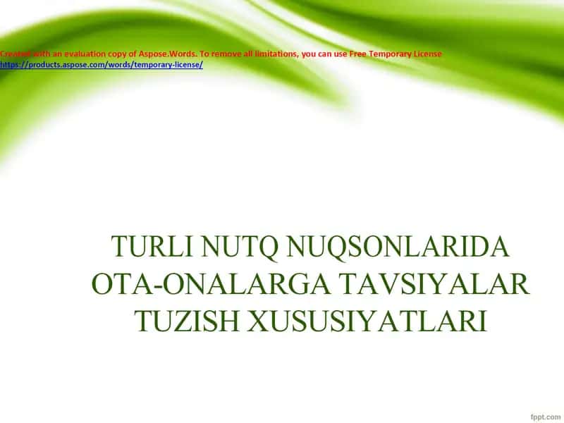 TURLI NUTQ NUQSONLARIDA OTA-ONALARGA TAVSIYALAR TUZISH XUSUSIYATLARI