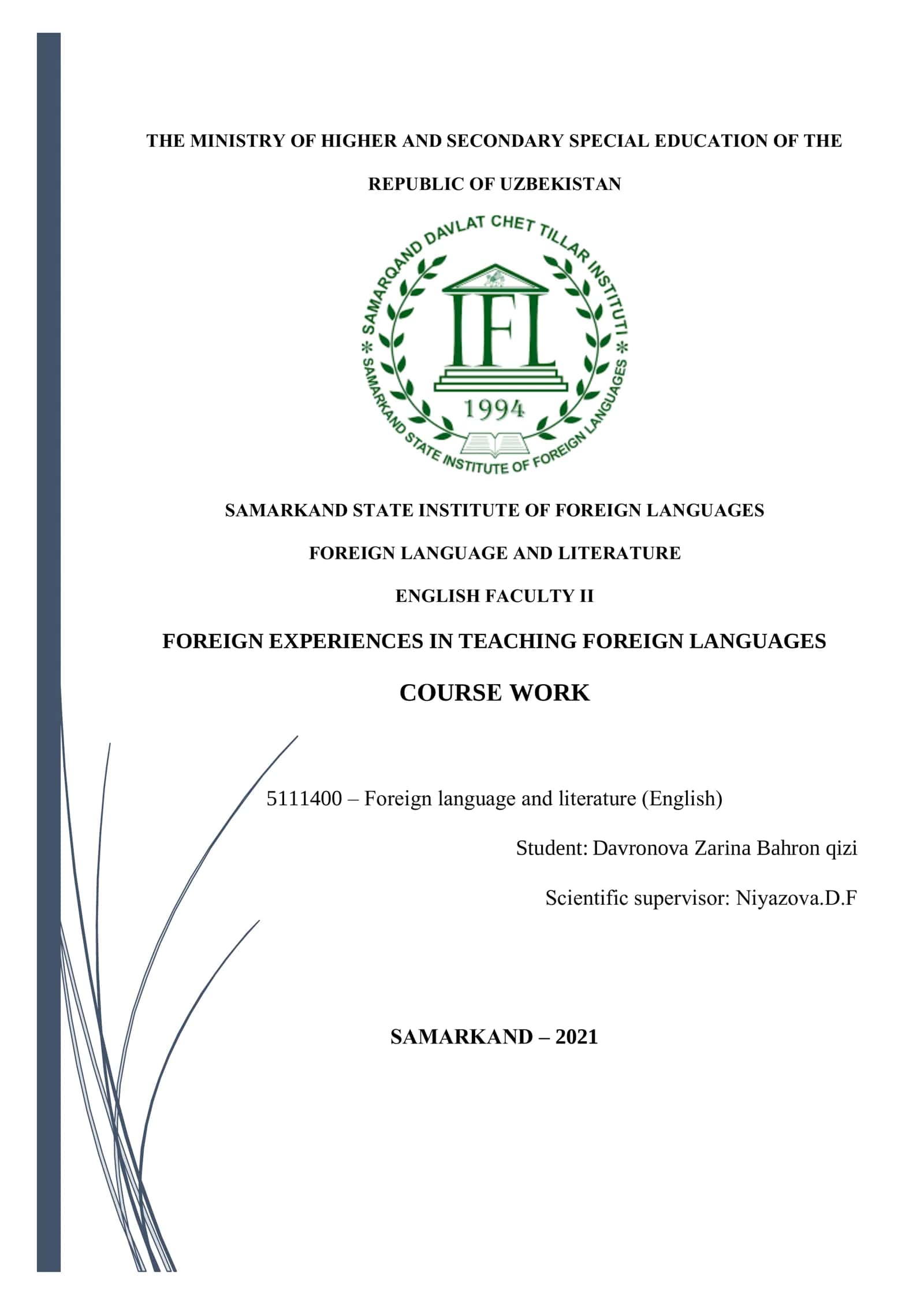 FOREIGN EXPERIENCES IN TEACHING FOREIGN LANGUAGES