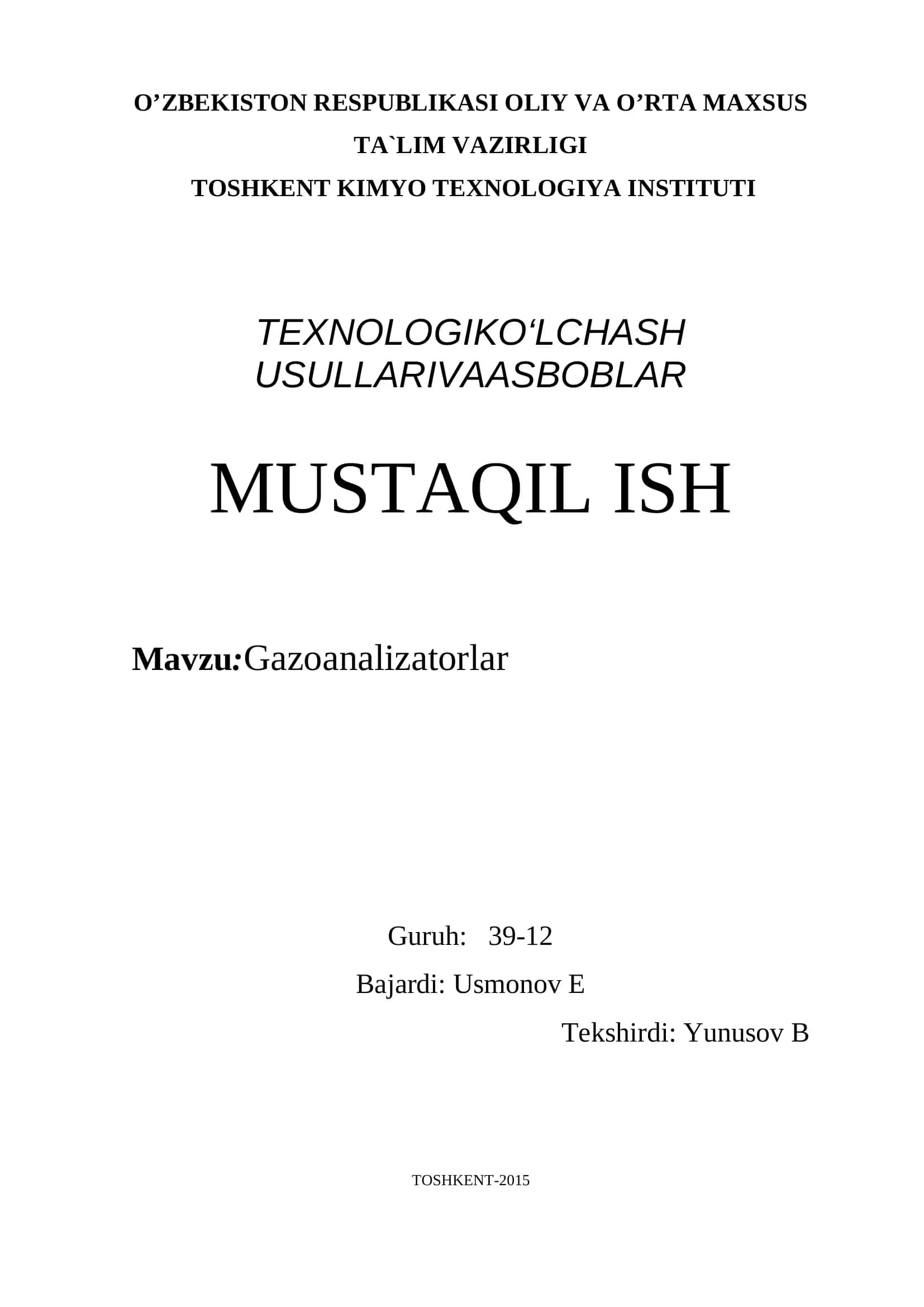 Gazoanalizatorlar