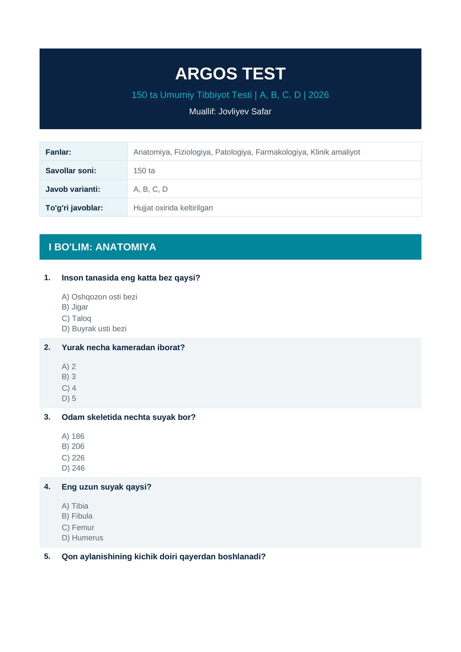 ARGOS TEST 2026 New update