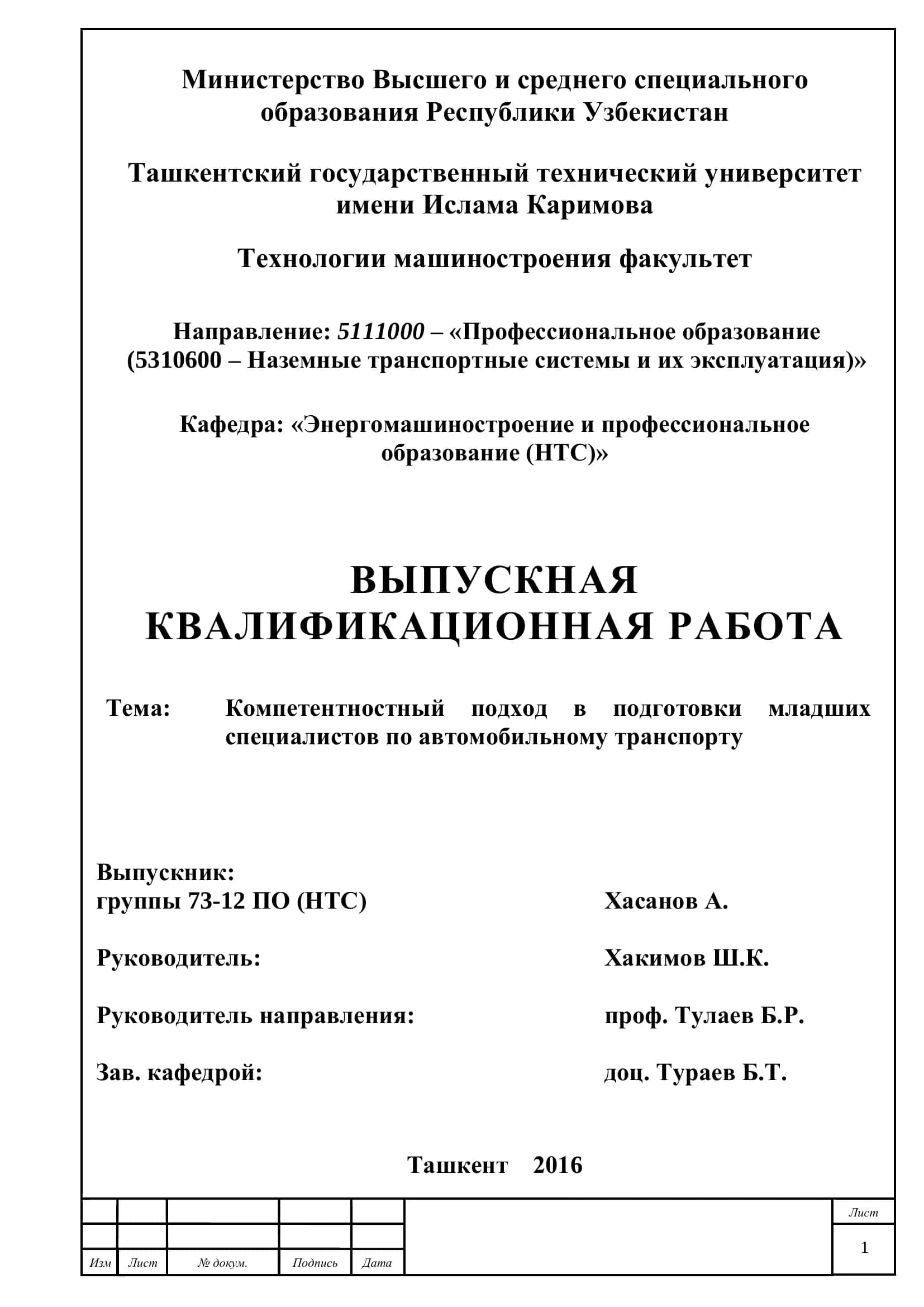 Выпускная квалификационная работа