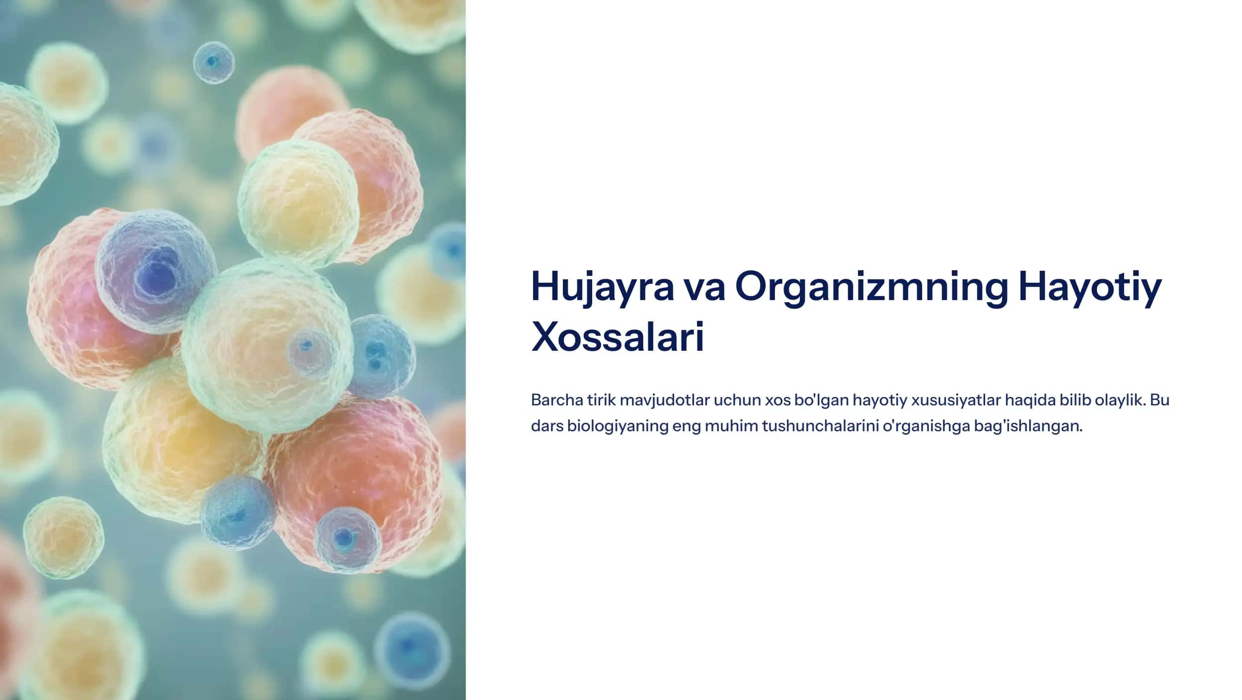 Hujayra va Organizmning Hayotiy Xossalari