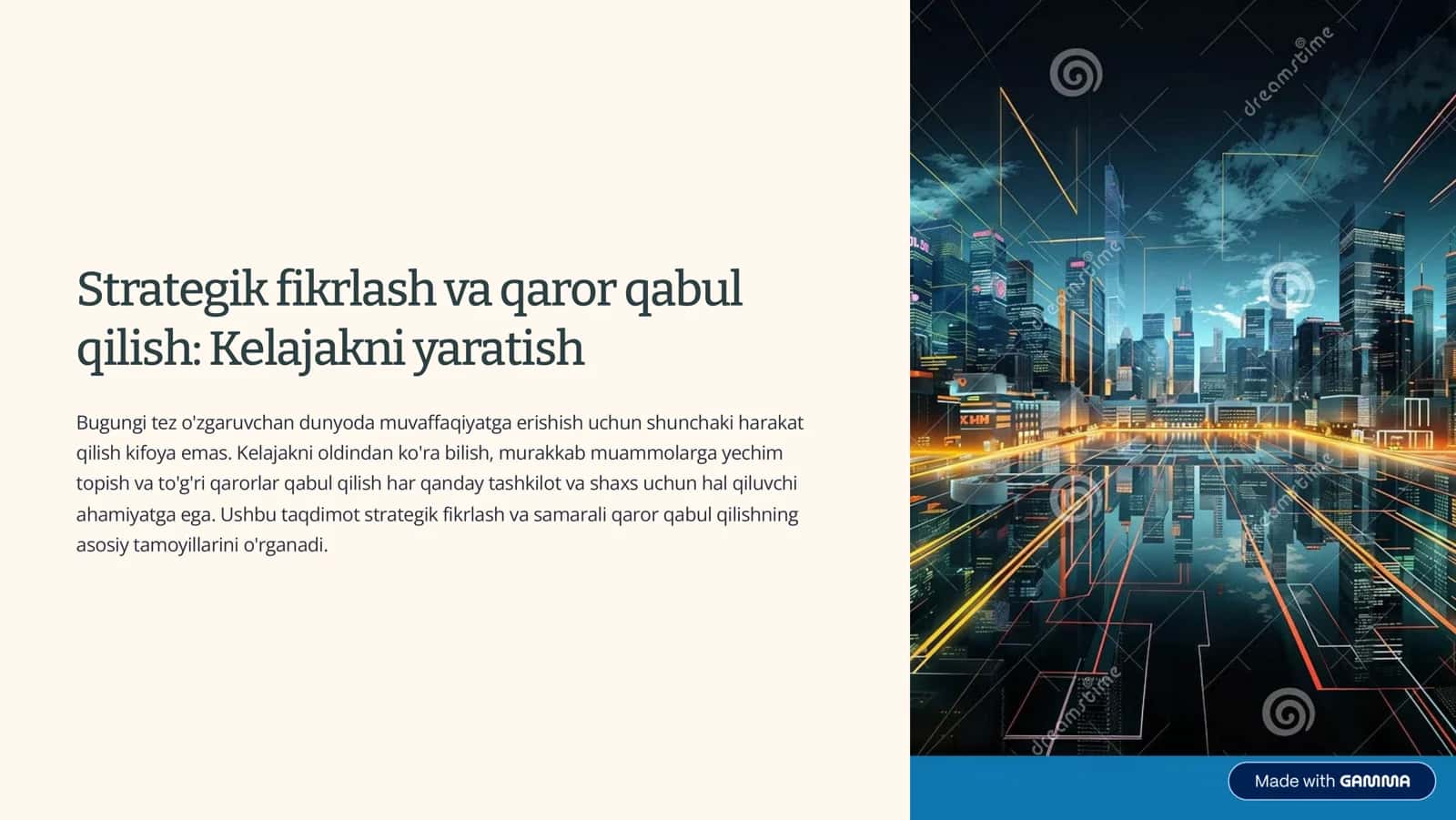 Strategik fikrlash va qaror qabul qilish: Kelajakni yaratish
