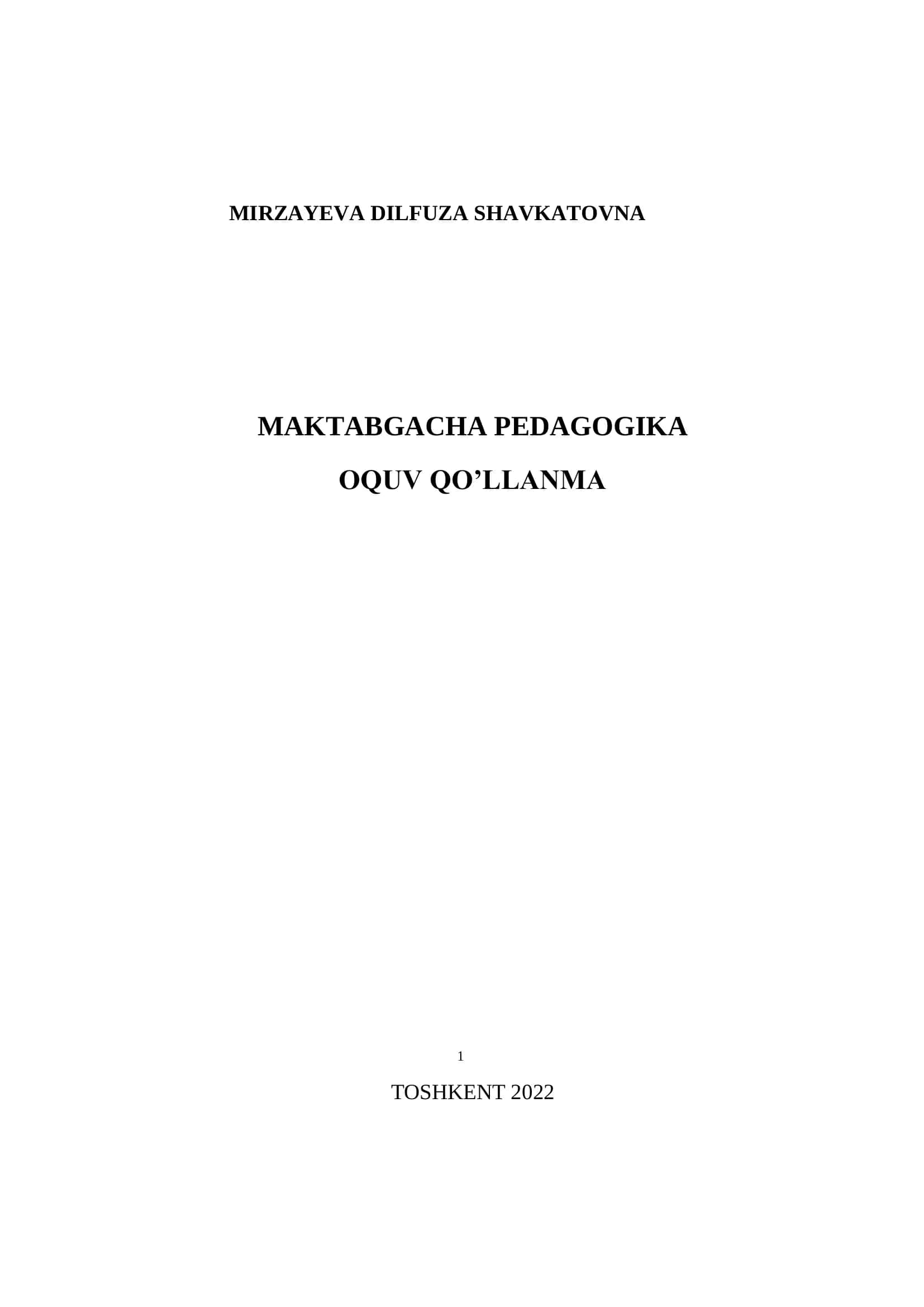 MAKTABGACHA PEDAGOGIKA