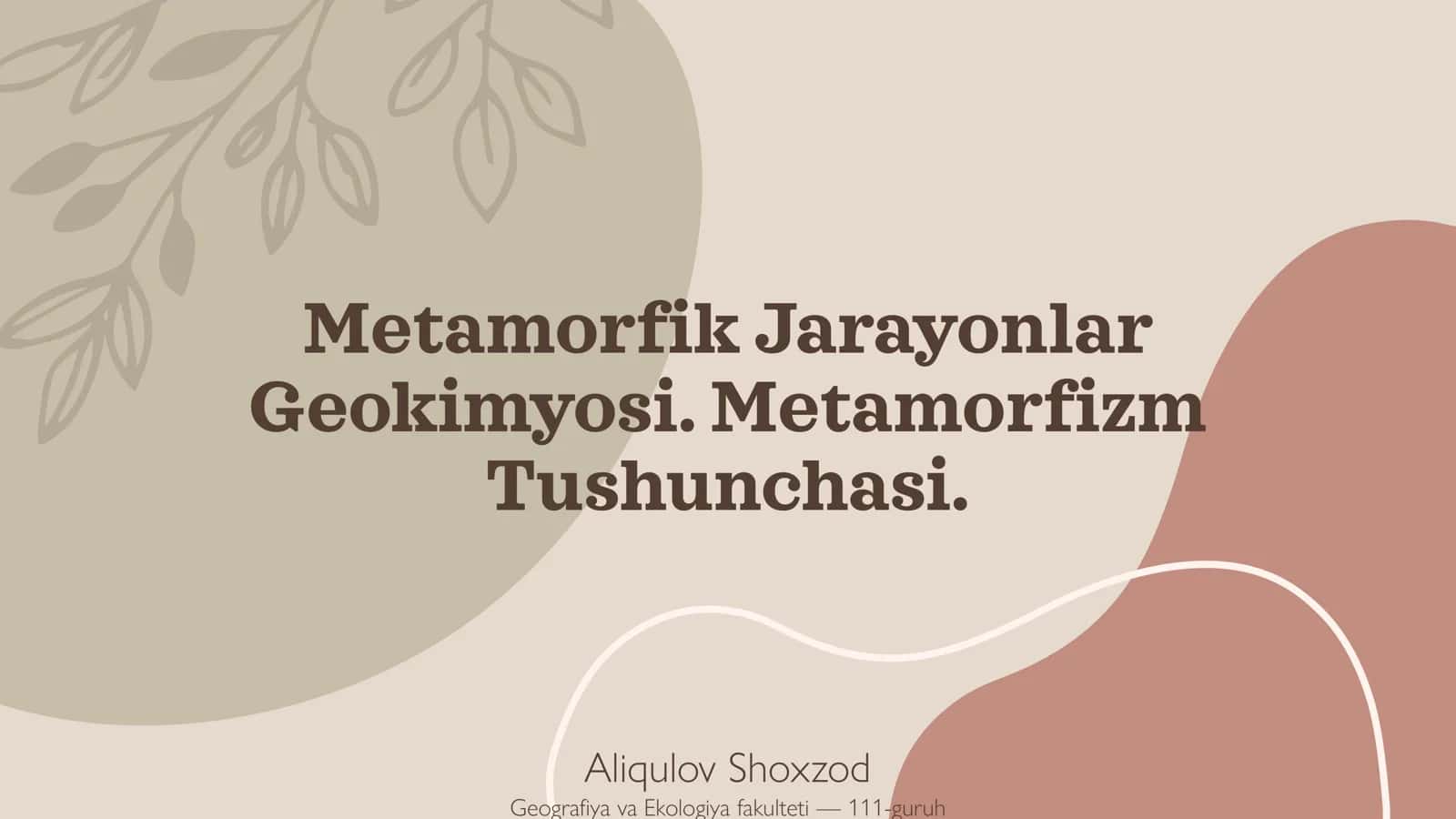 Metamorfik Jarayonlar