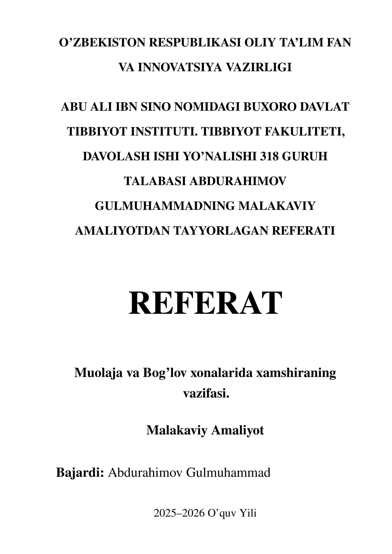 Malakaviy Amaliyot
