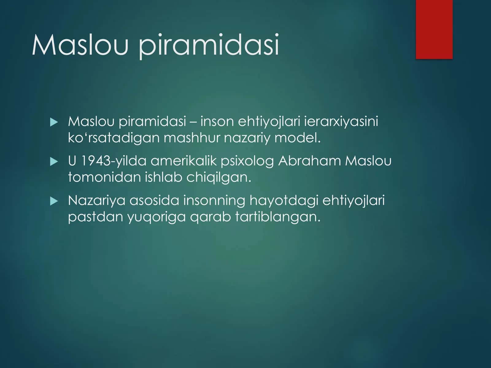 Maslou piramidasi