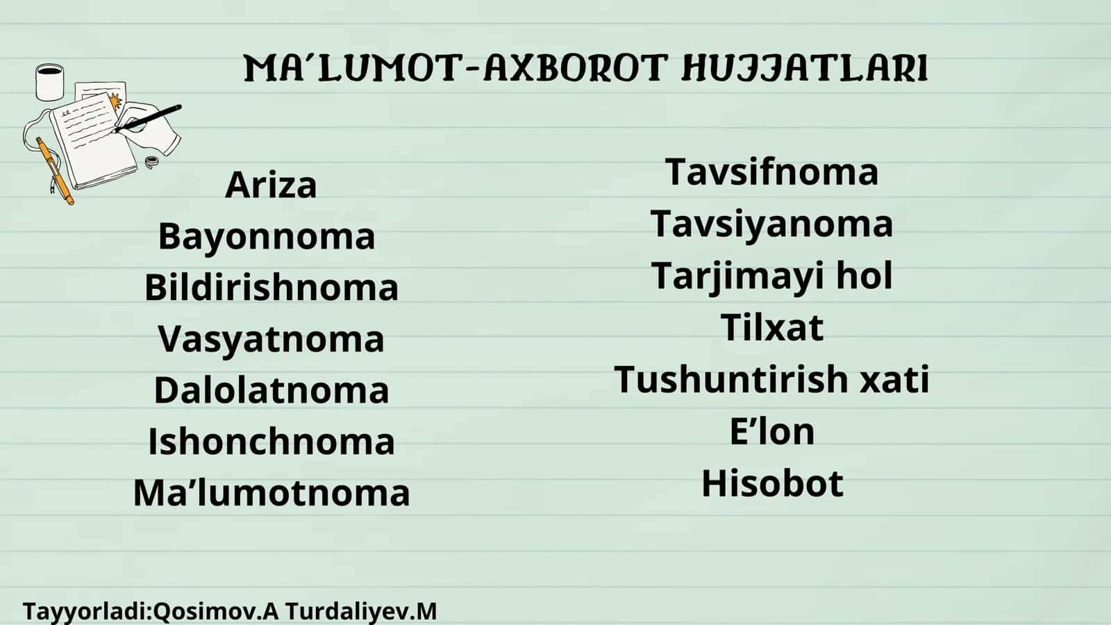 Ma’lumot-axborot hujjatlari