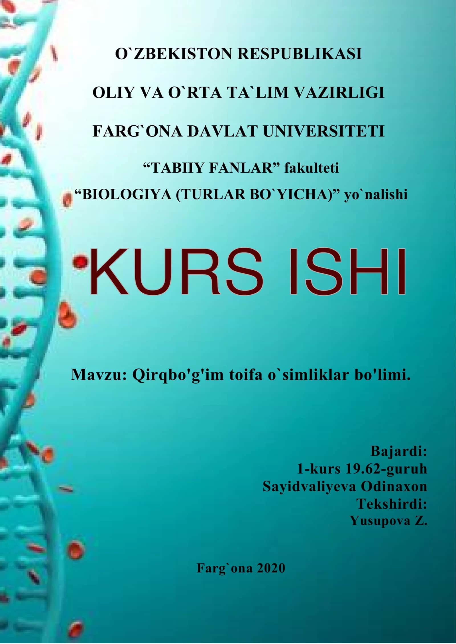 Qirqbo'g'im toifa o`simliklar bo'limi