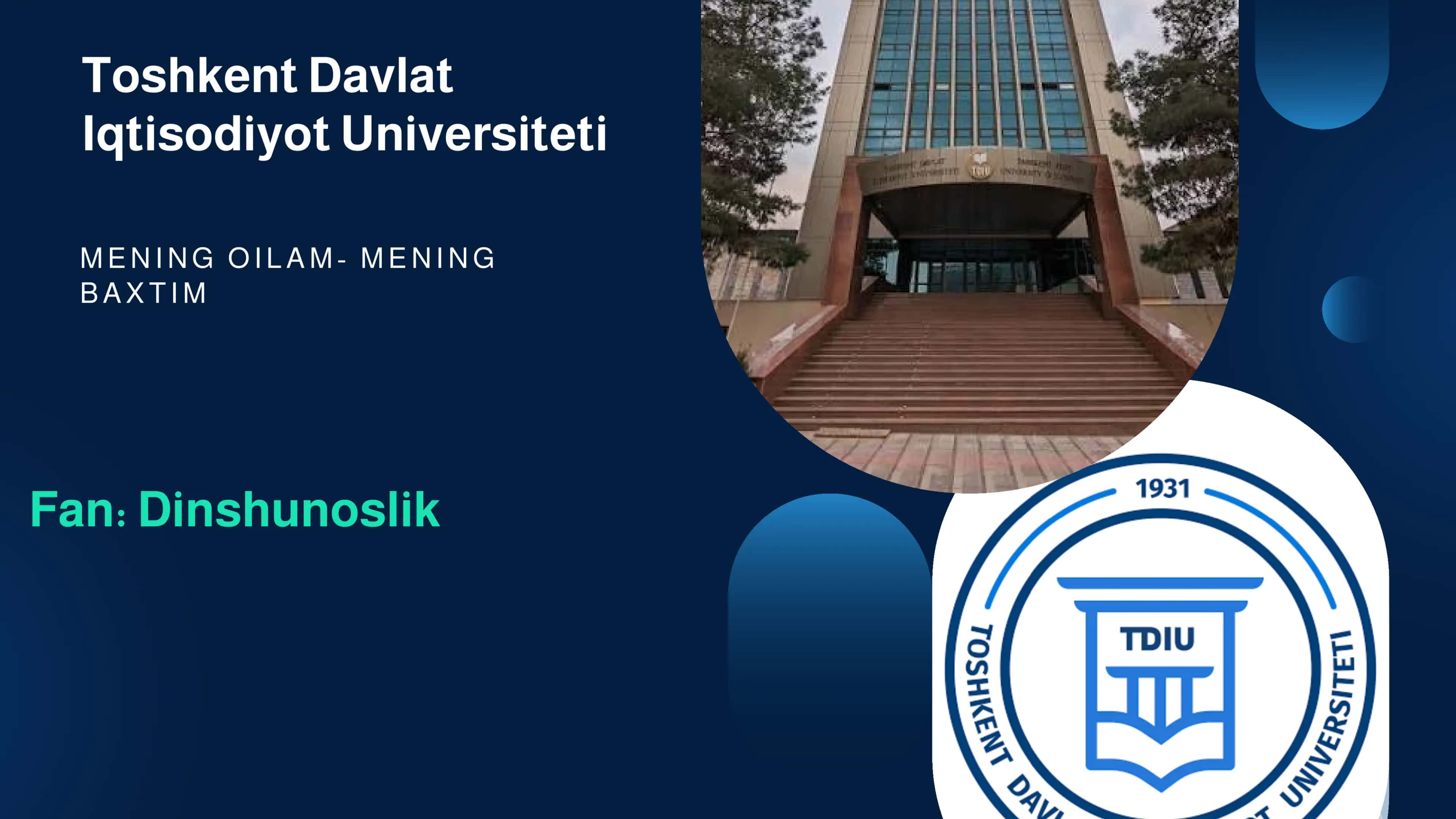 Dinshunoslik fanidan taqdimot