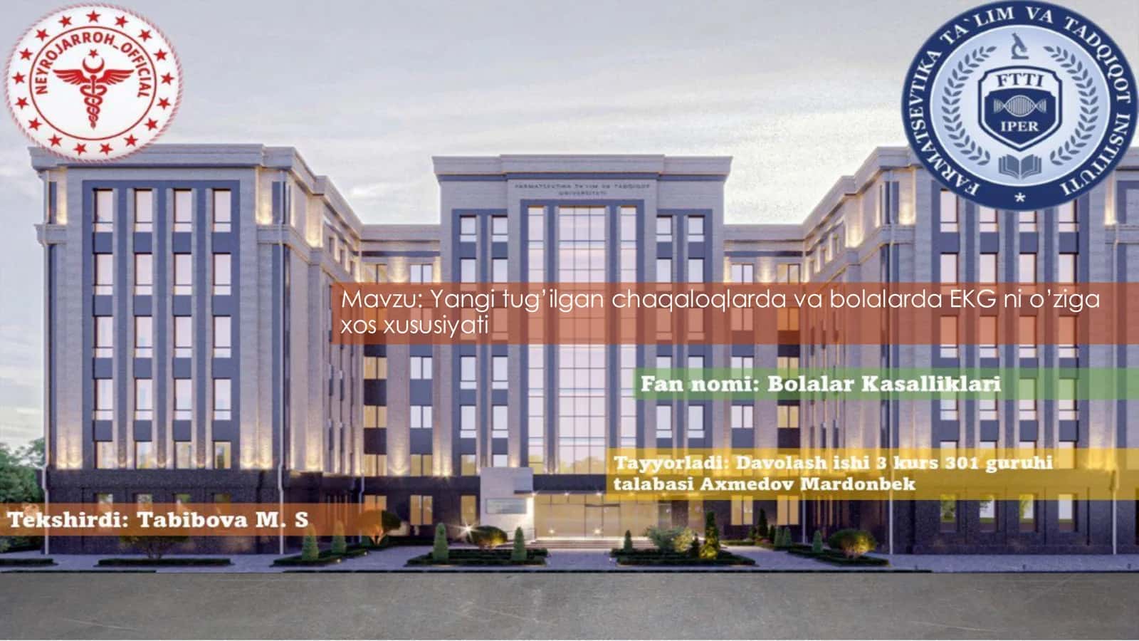Yangi tug’ilgan chaqaloqlarda va bolalarda EKG ni o’ziga xos xususiyati