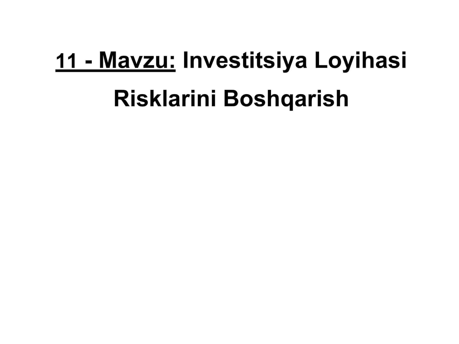 Investitsiya Loyihasi