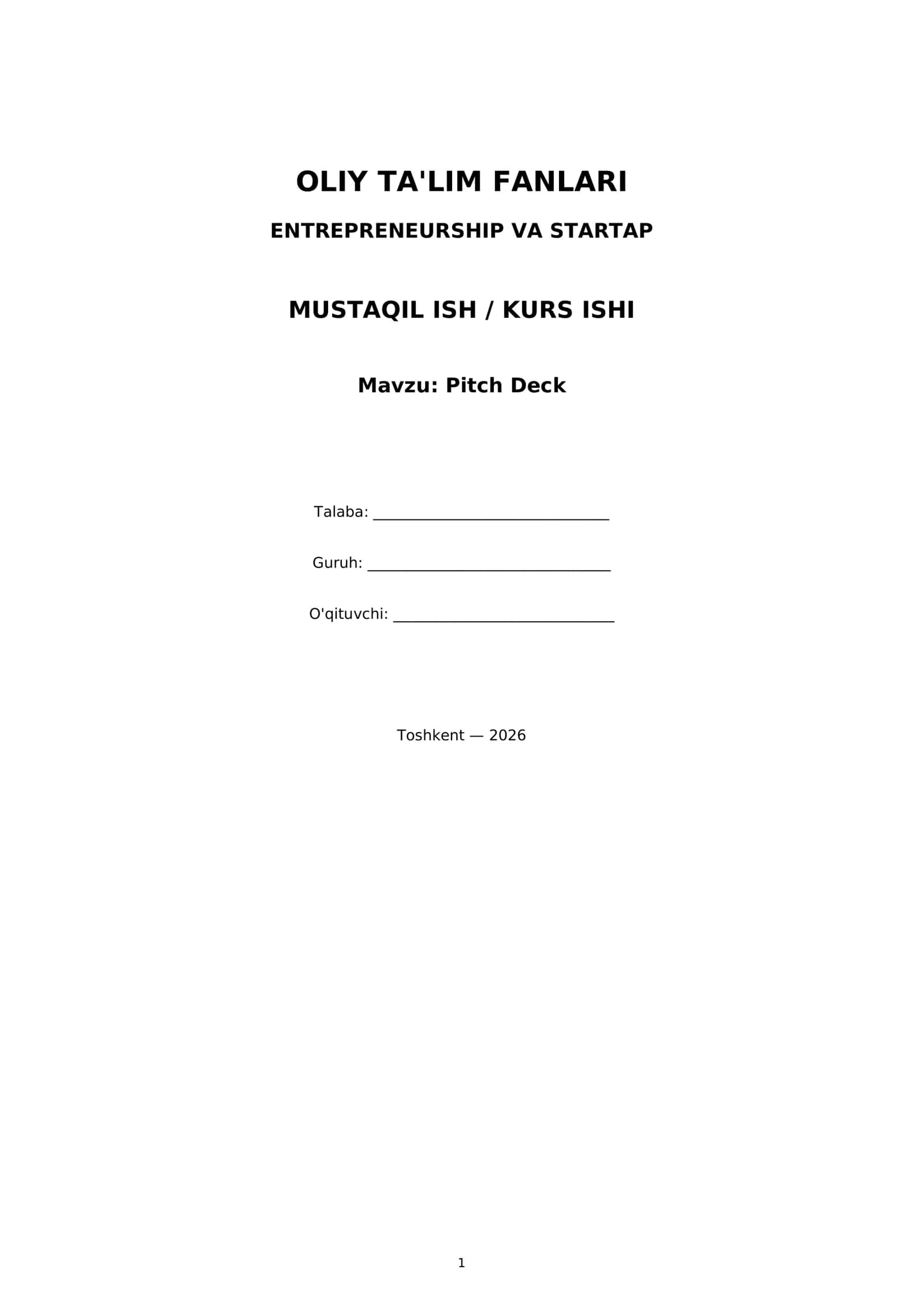Pitch Deck
