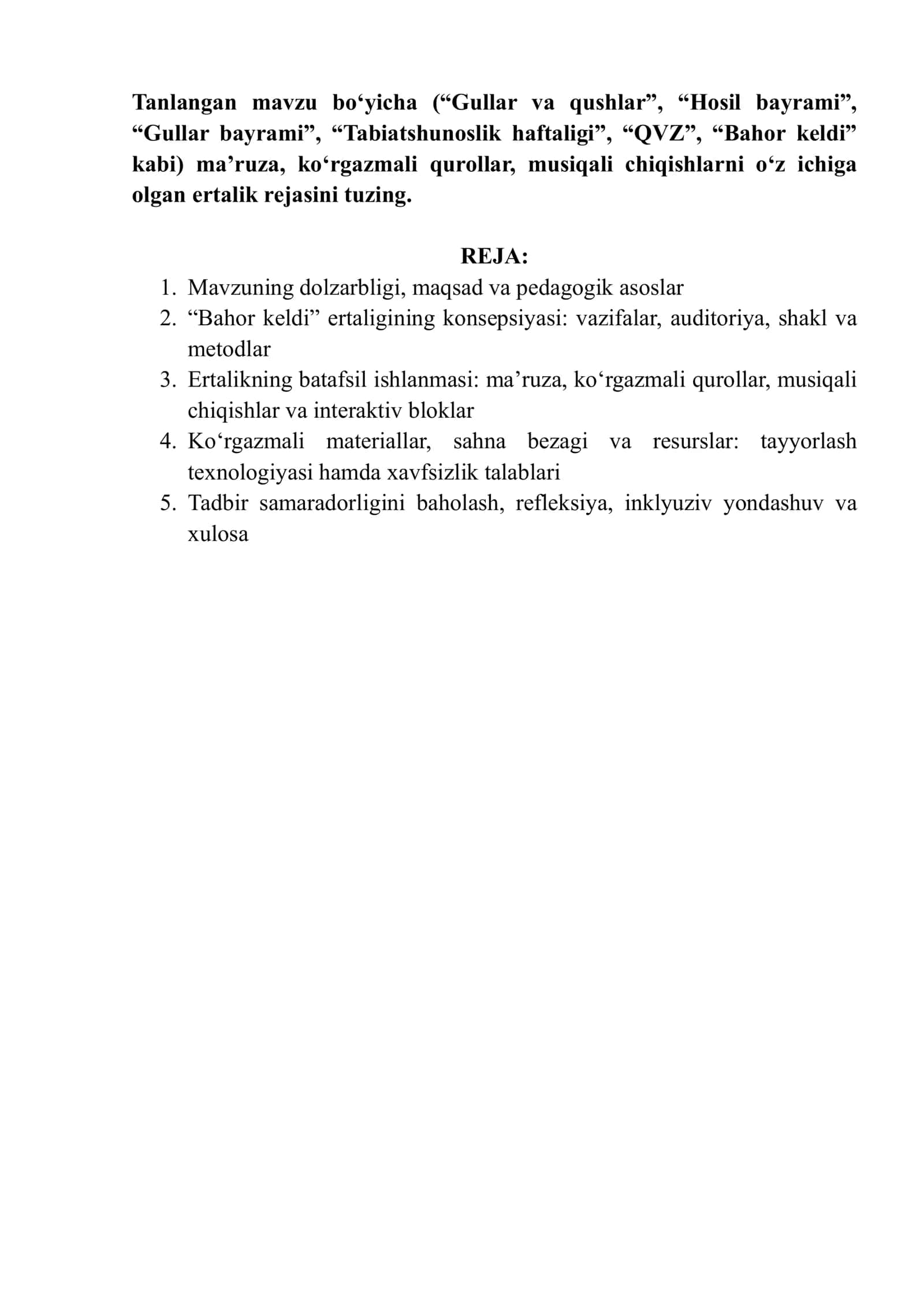 “Bahor keldi” ertaligi