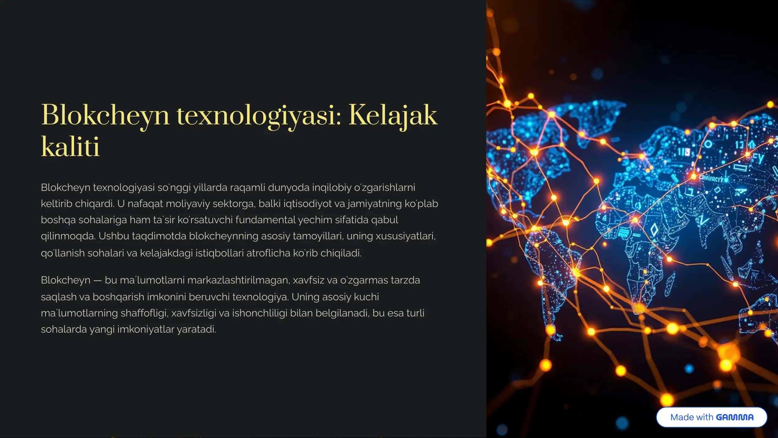 Blokcheyn texnologiyasi: Kelajak kaliti