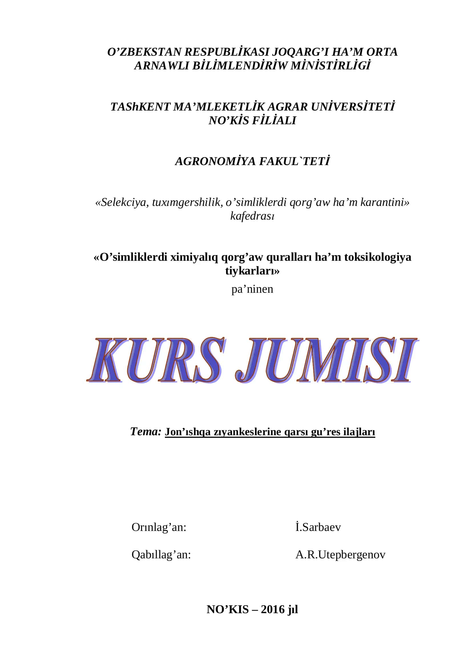 Jon’Õshqa zÕyankeslerine qarsÕ gu’res ilajlarÕ
