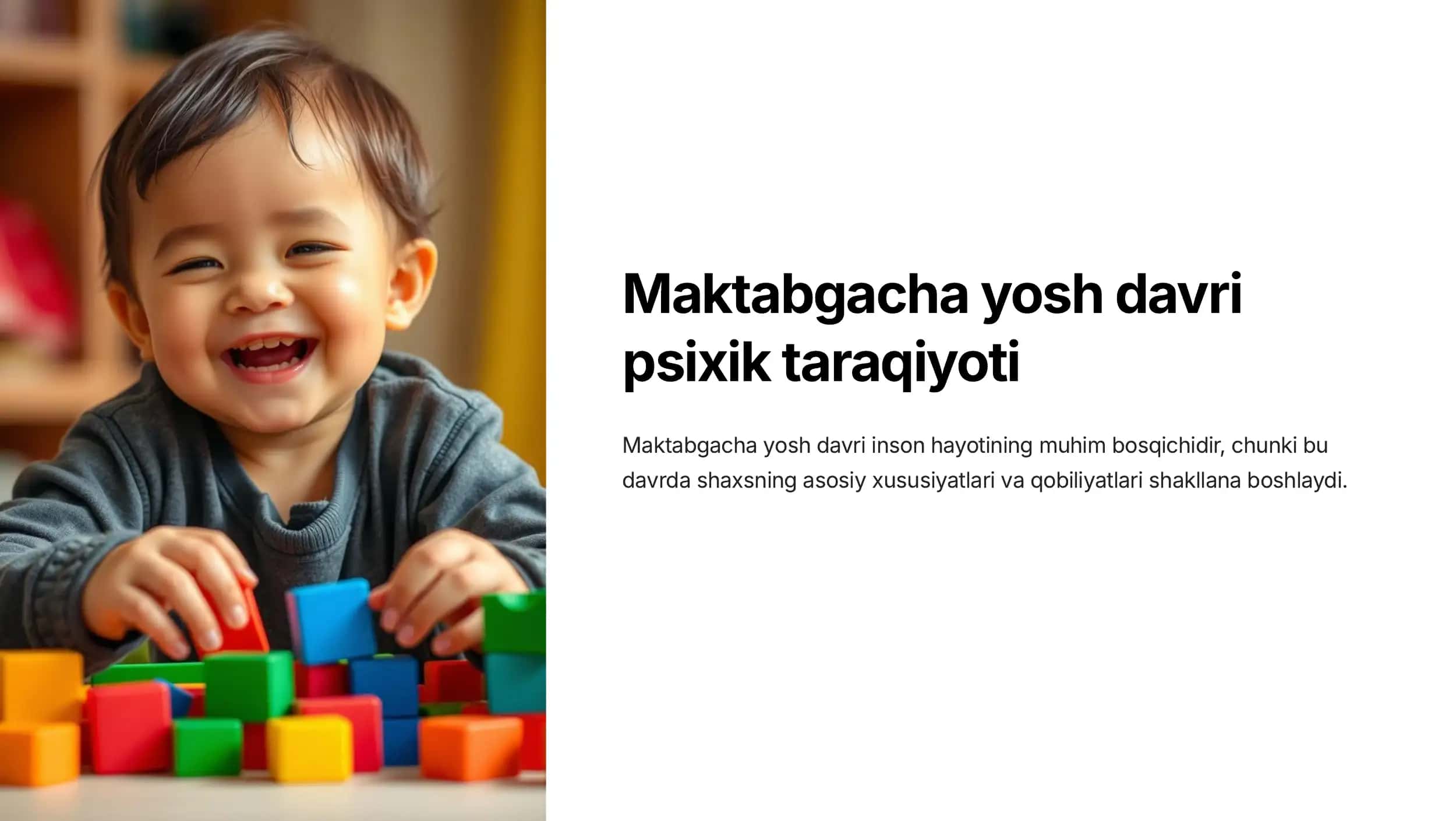 Maktabgacha yosh davri psixik taraqiyoti