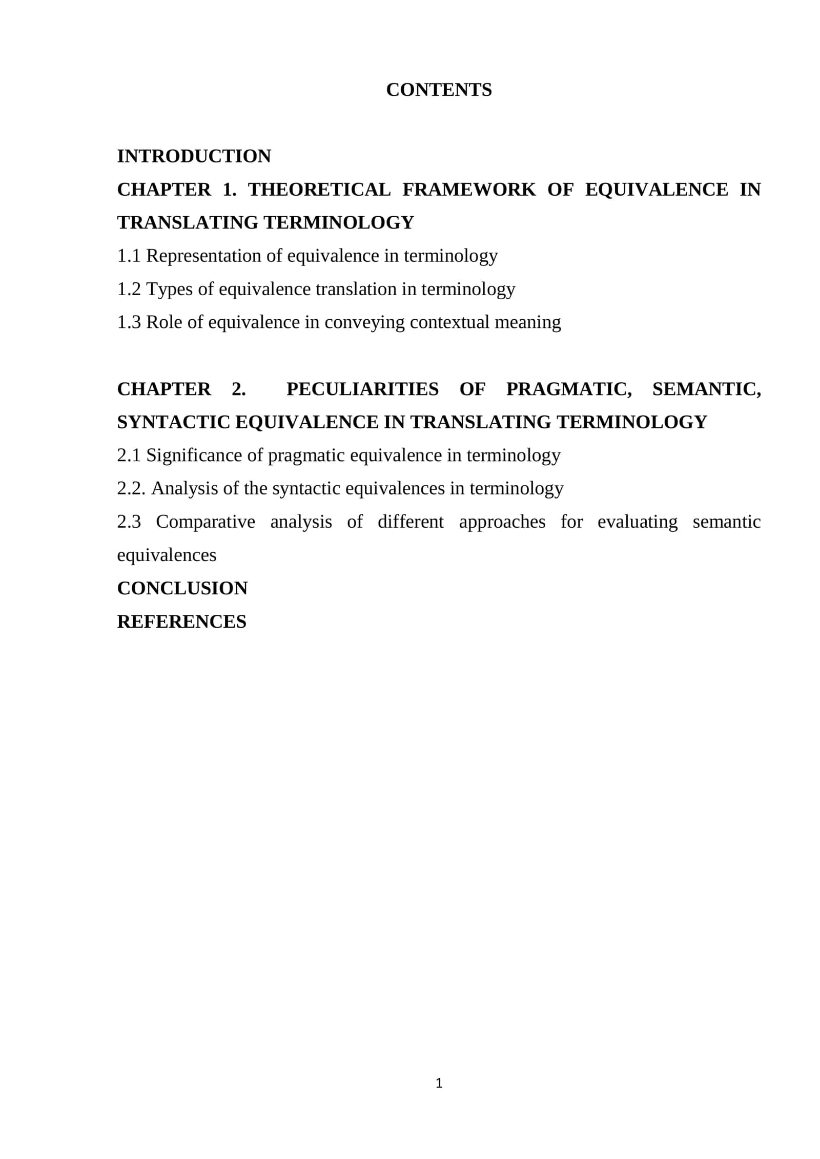 Equivalence in Translating Terminology