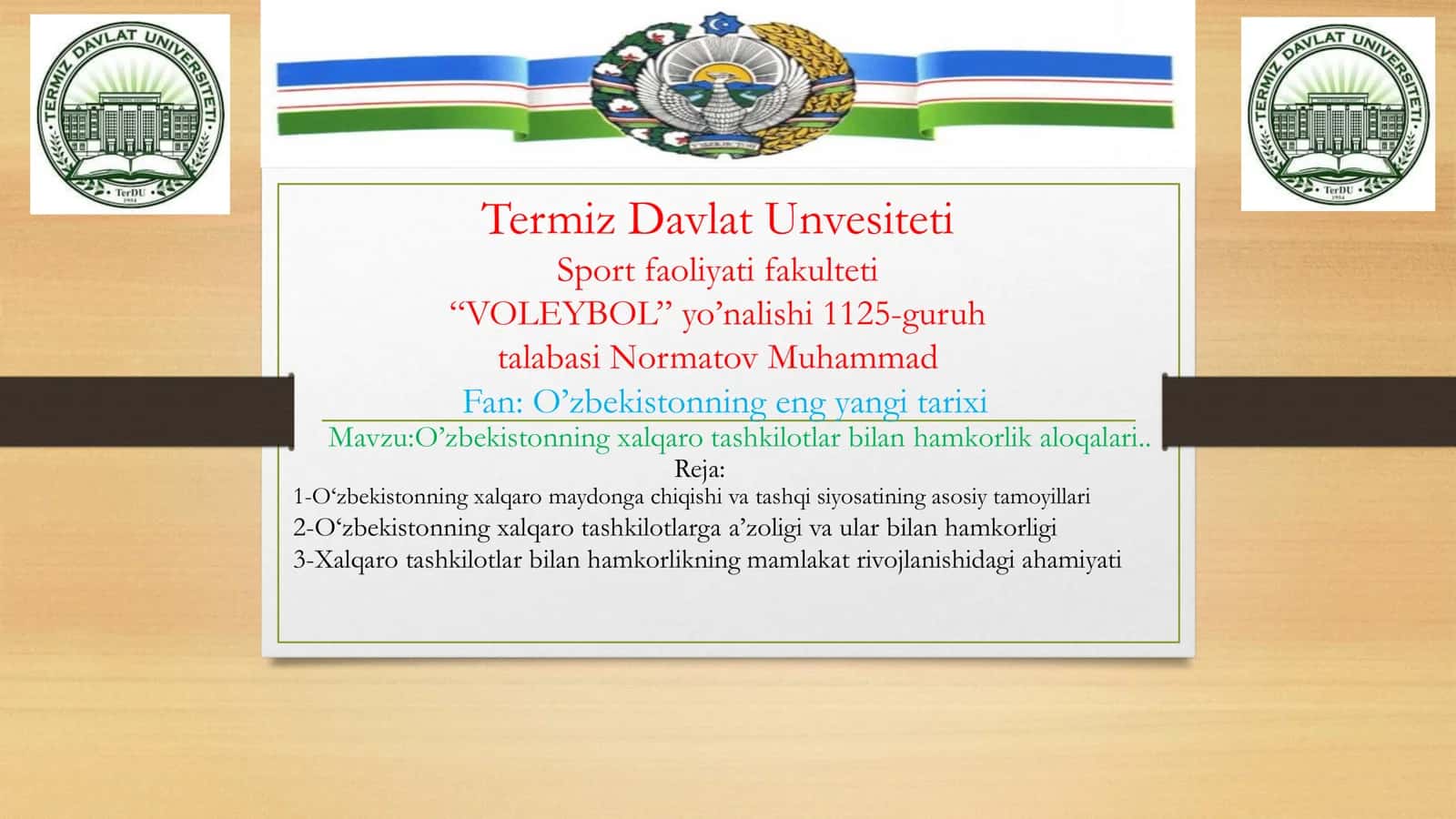 O’zbekistonning xalqaro tashkilotlar bilan hamkorlik aloqalari
