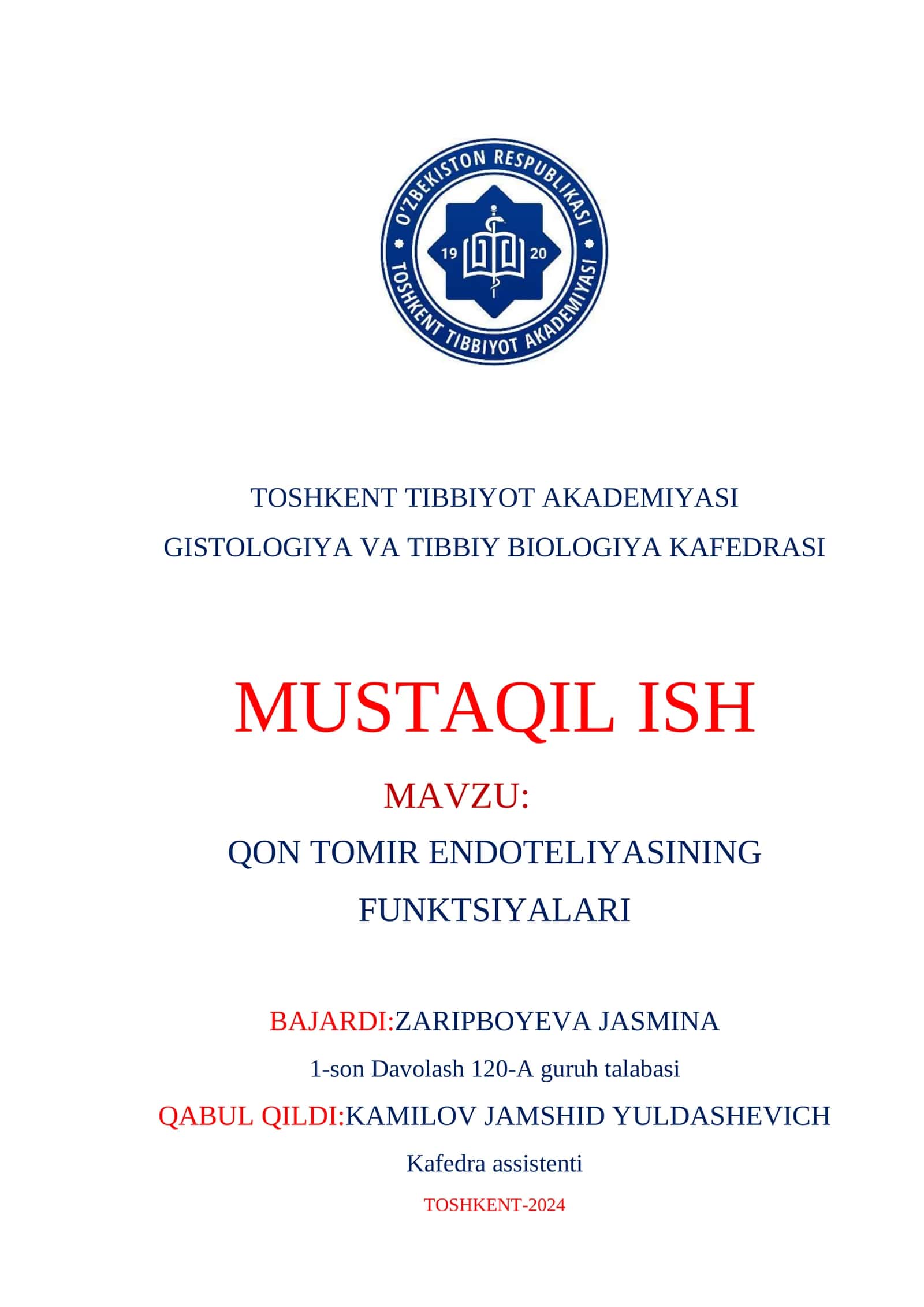 Qon tomir endoteliyasinin funktsiyalari