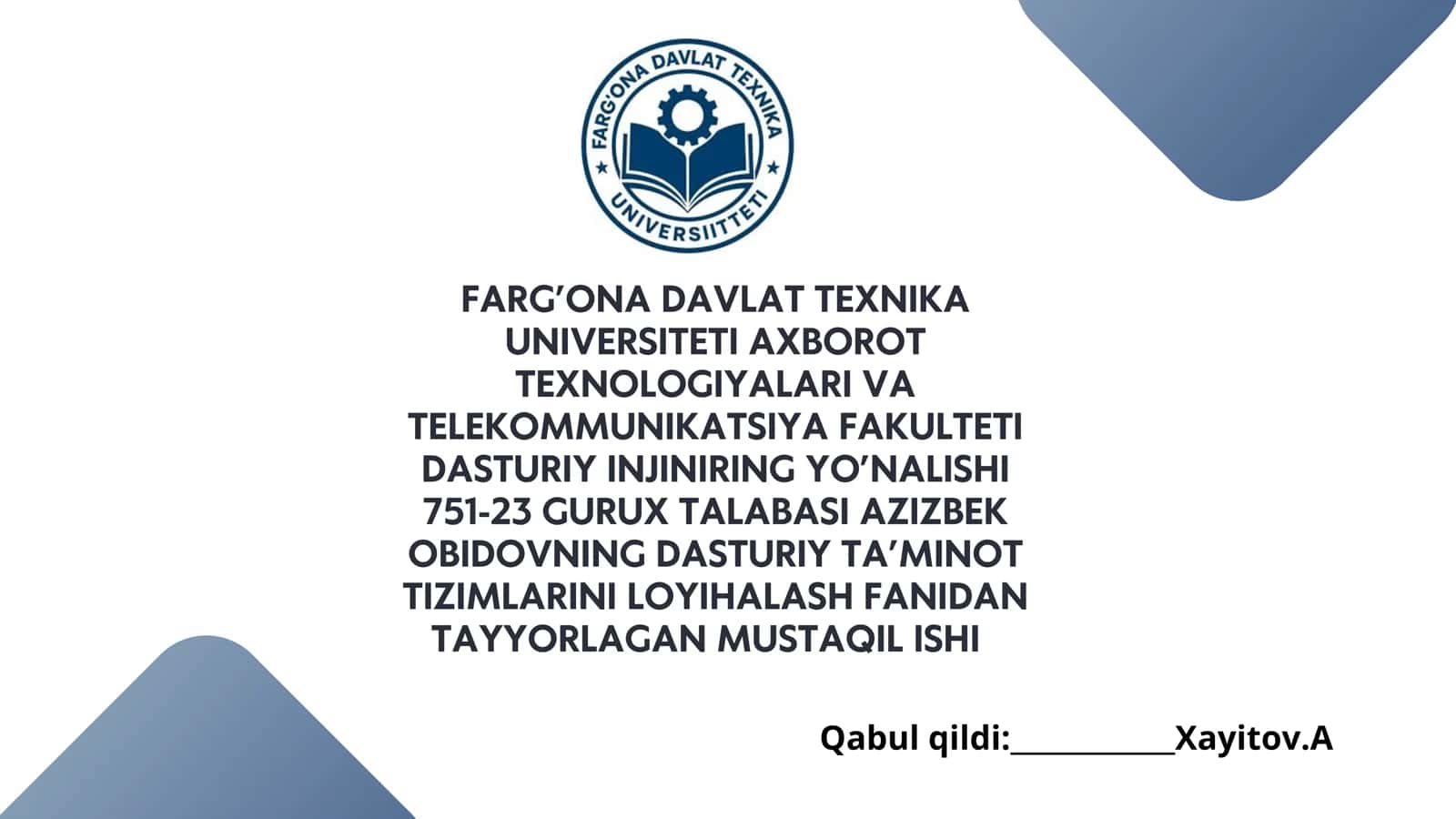 Dasturiy ta’minot tizimlarini loyihalash usullari