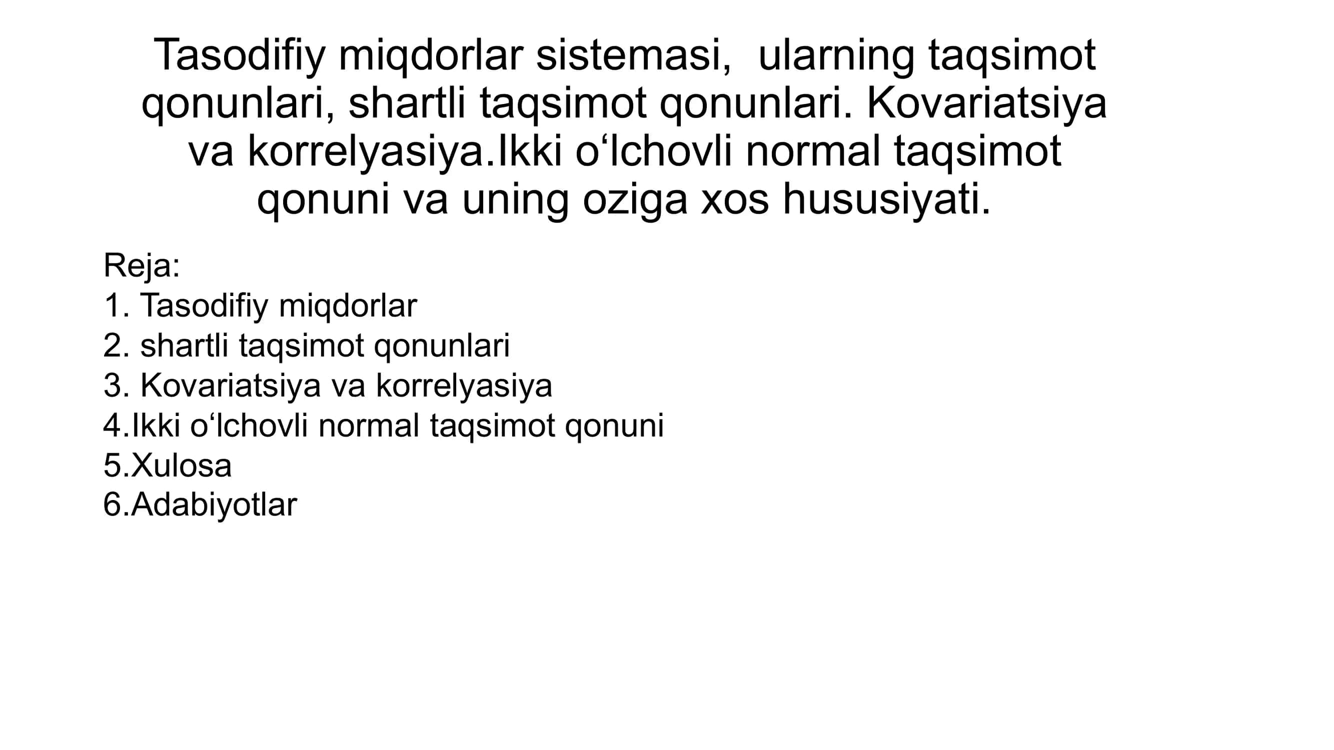 Tasodifiy miqdorlar sistemasi