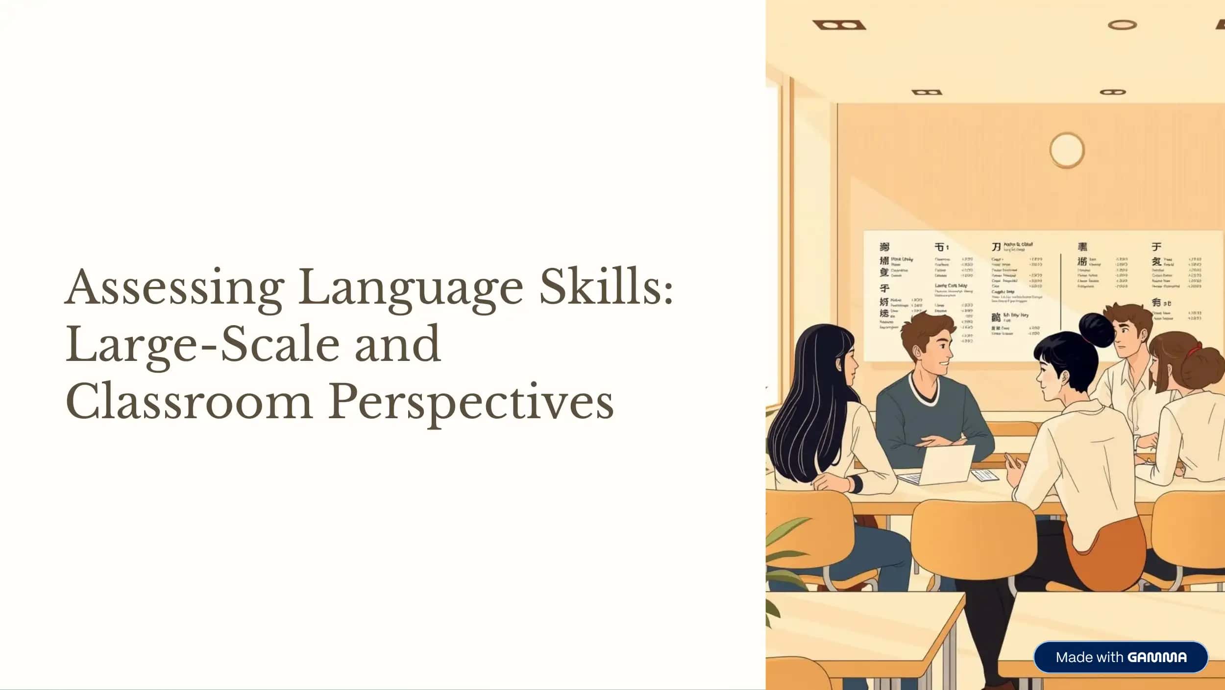 Assessing Language Skills: Large-Scale and Classroom Perspectives
