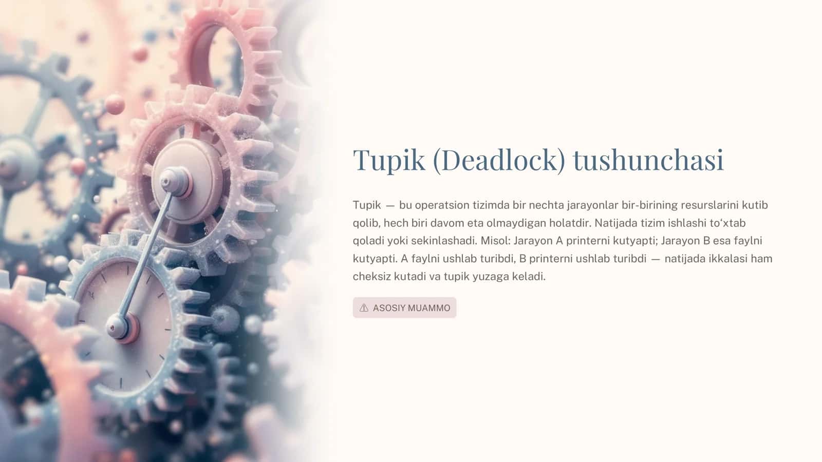 Tupik (Deadlock) tushunchasi