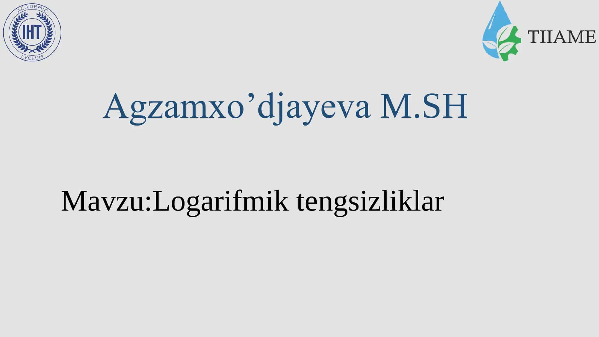 Logarifmik tengsizliklar