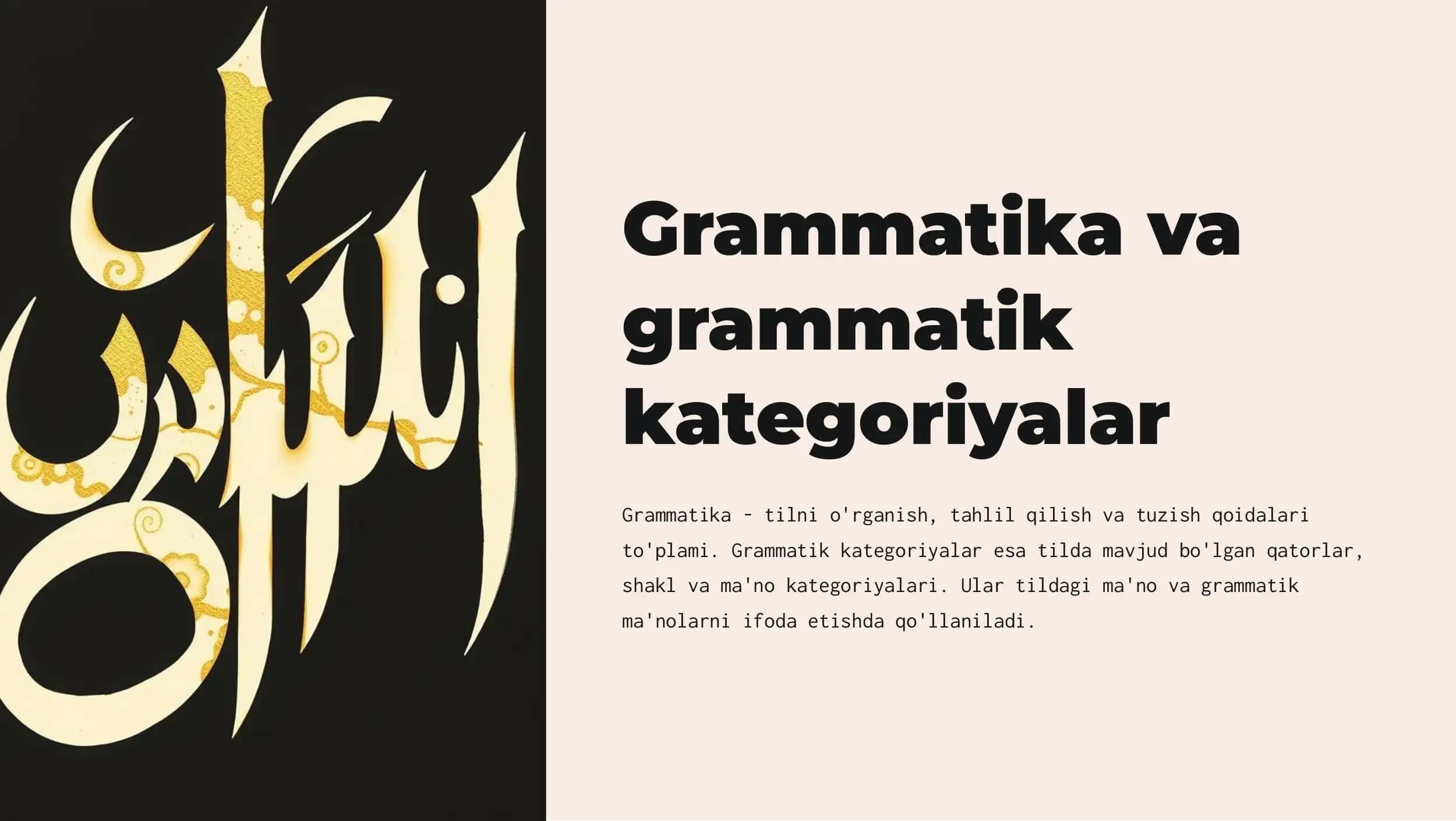 Grammatika va grammatik kategoriyalar