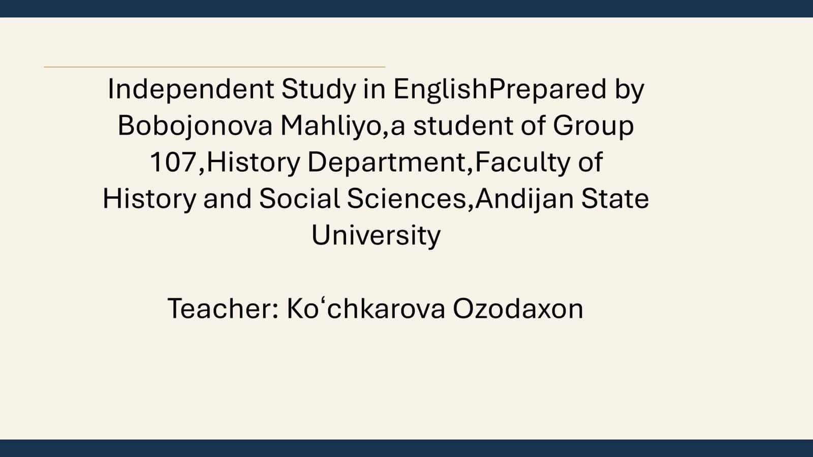 Independent Study in English