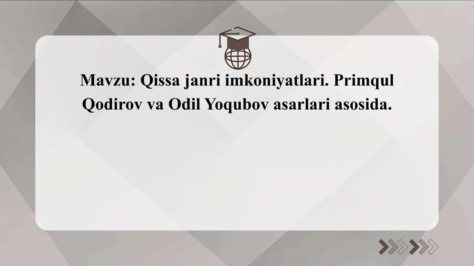 Qissa janri imkoniyatlari. Primqul Qodirov va Odil Yoqubov asarlari asosida