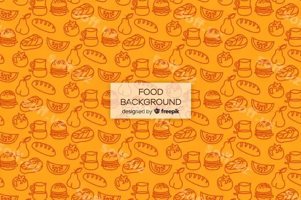 Qozib chizilgan ovqat foni | Hand drawn food background